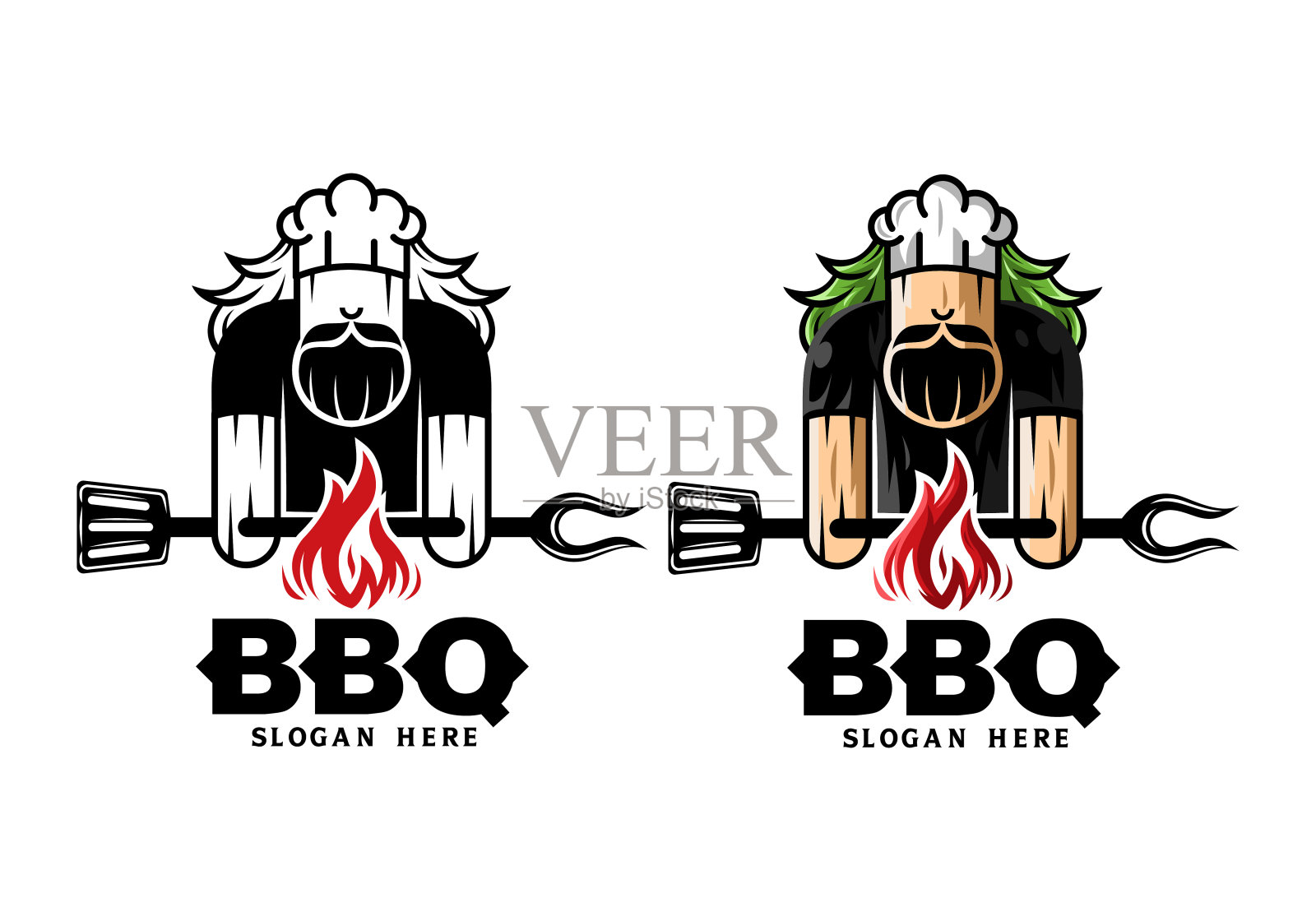 标志烧烤餐厅矢量插图模板适合任何行业插画图片素材