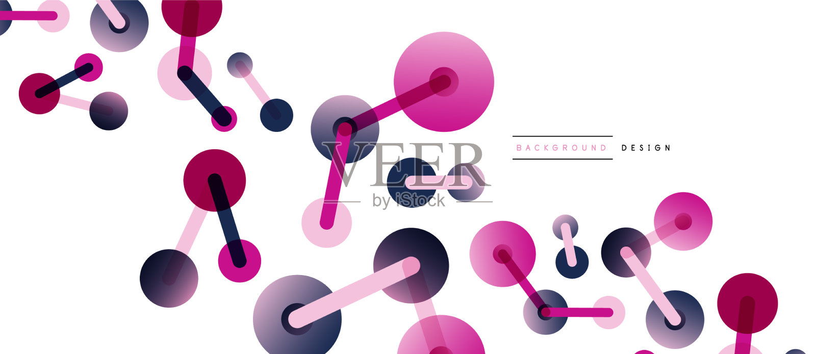 抽象背景的圆点由线连接插画图片素材