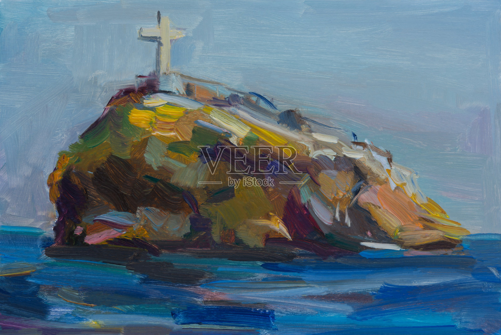 海山油画。插画图片素材