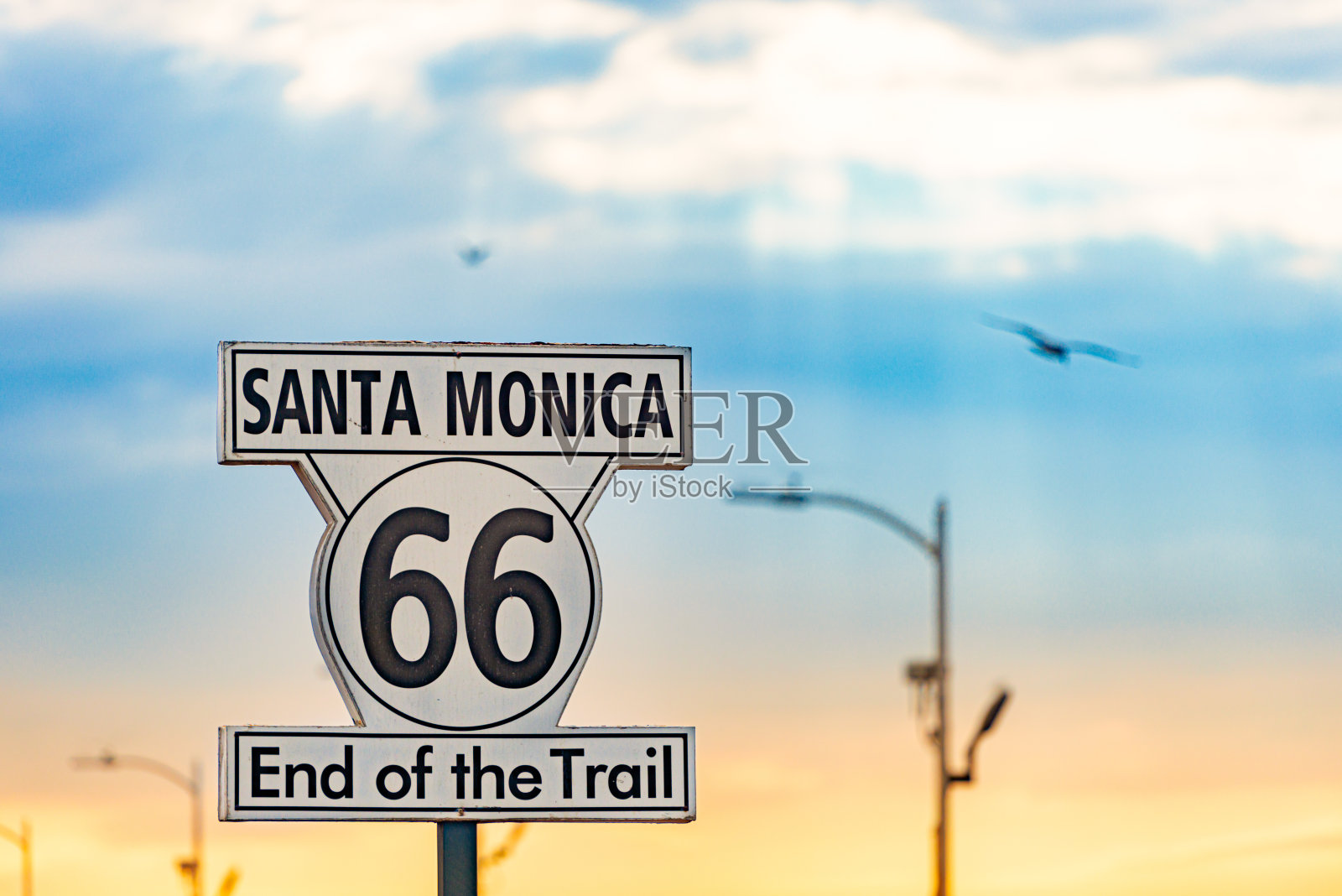 圣塔莫尼卡，66号小道尽头照片摄影图片