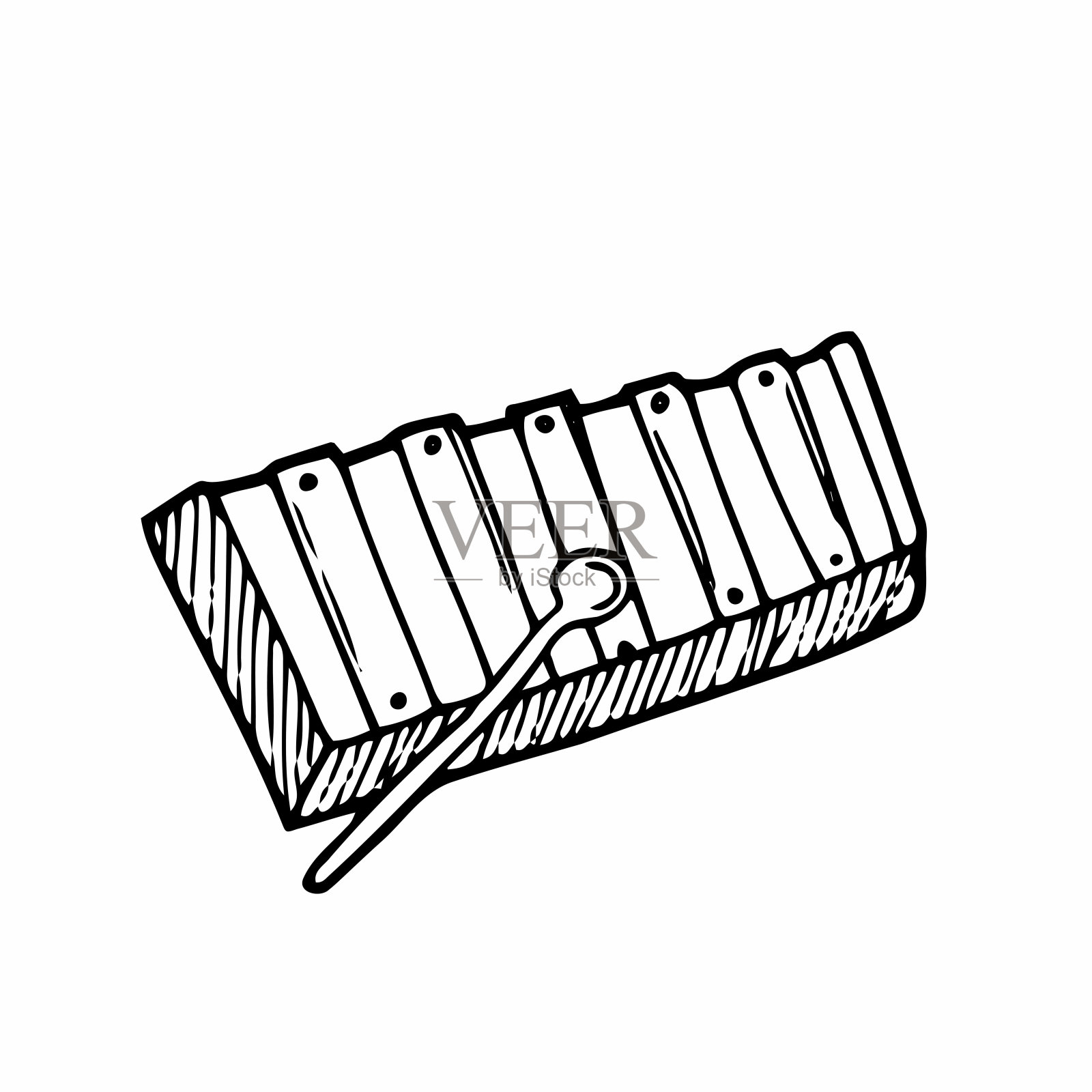 涂鸦木琴插图。玩具木琴在向量插画图片素材