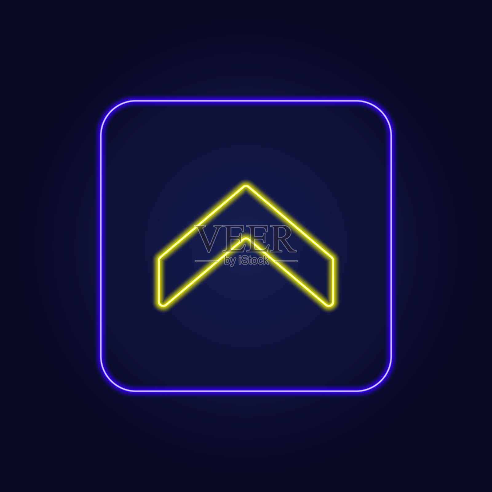 美丽时尚多彩的霓虹向上箭头图标-矢量图标素材