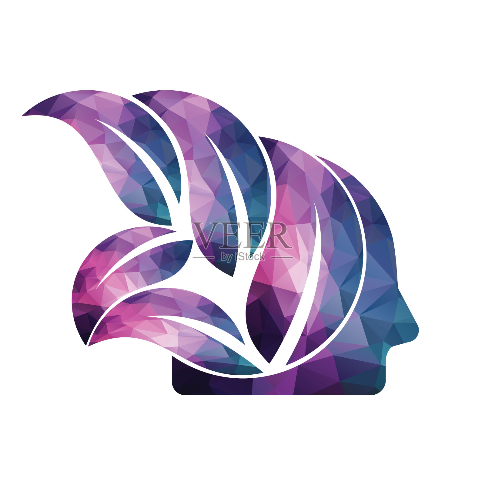 人的头部留下标志插图。插画图片素材