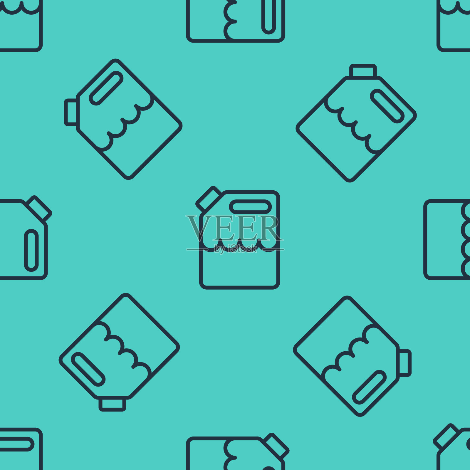 黑色线罐汽油图标孤立插画图片素材