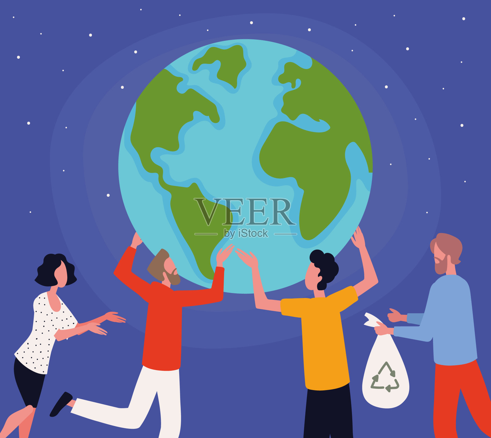 人社区服务插画图片素材