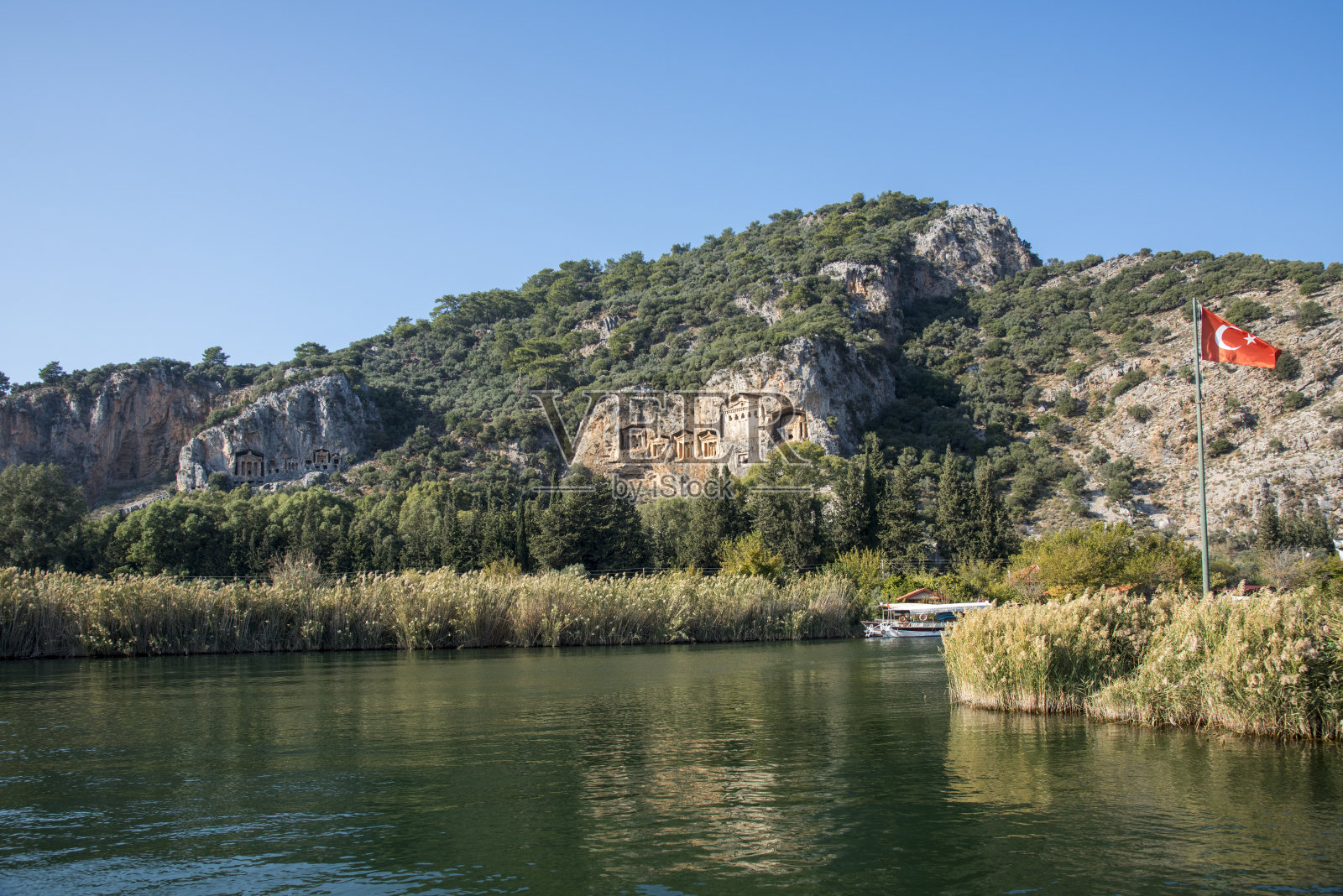 科伊赛吉兹Dalyan的考诺斯古城的国王岩墓照片摄影图片