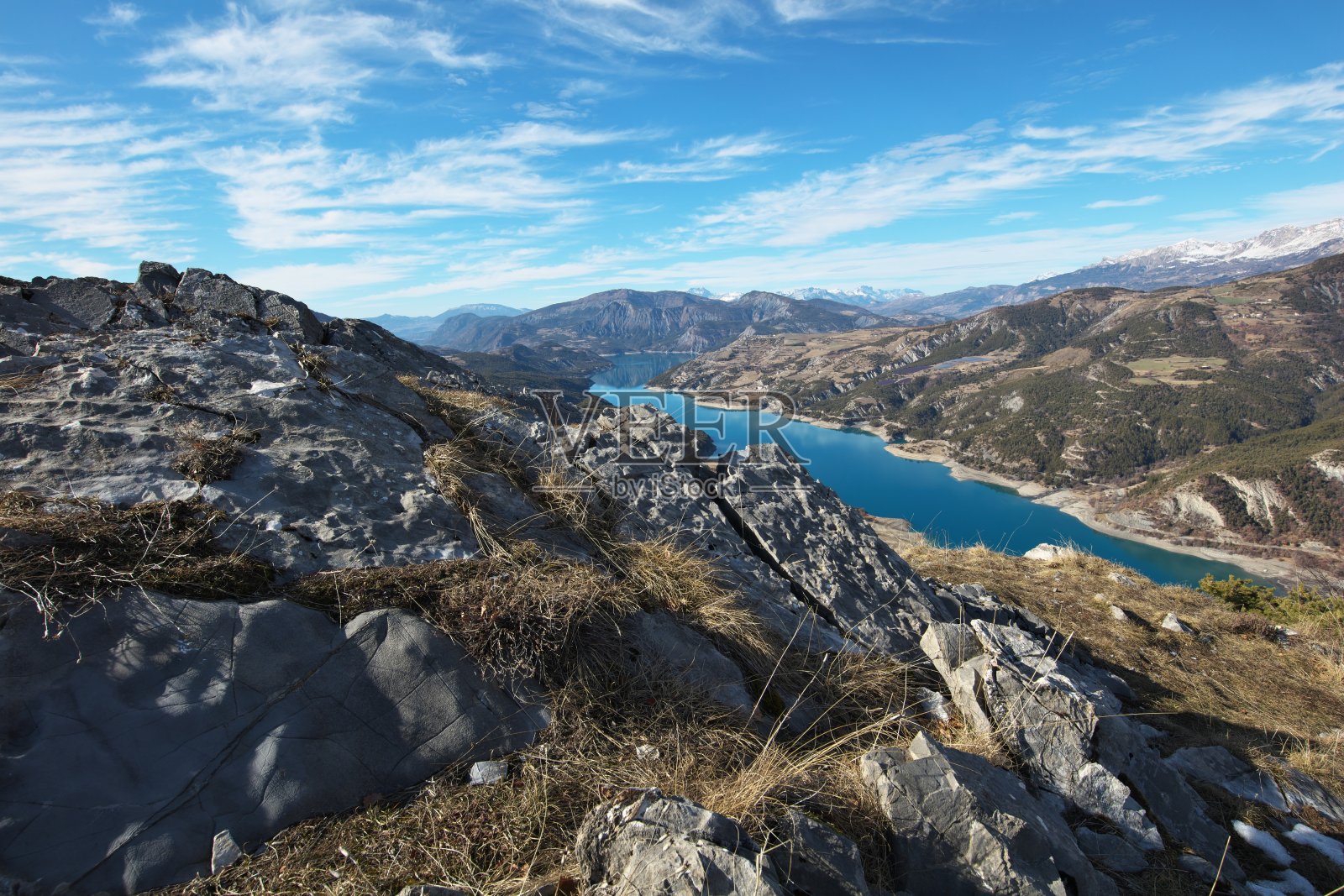 湖上的尤巴耶号Serre_Ponçon照片摄影图片