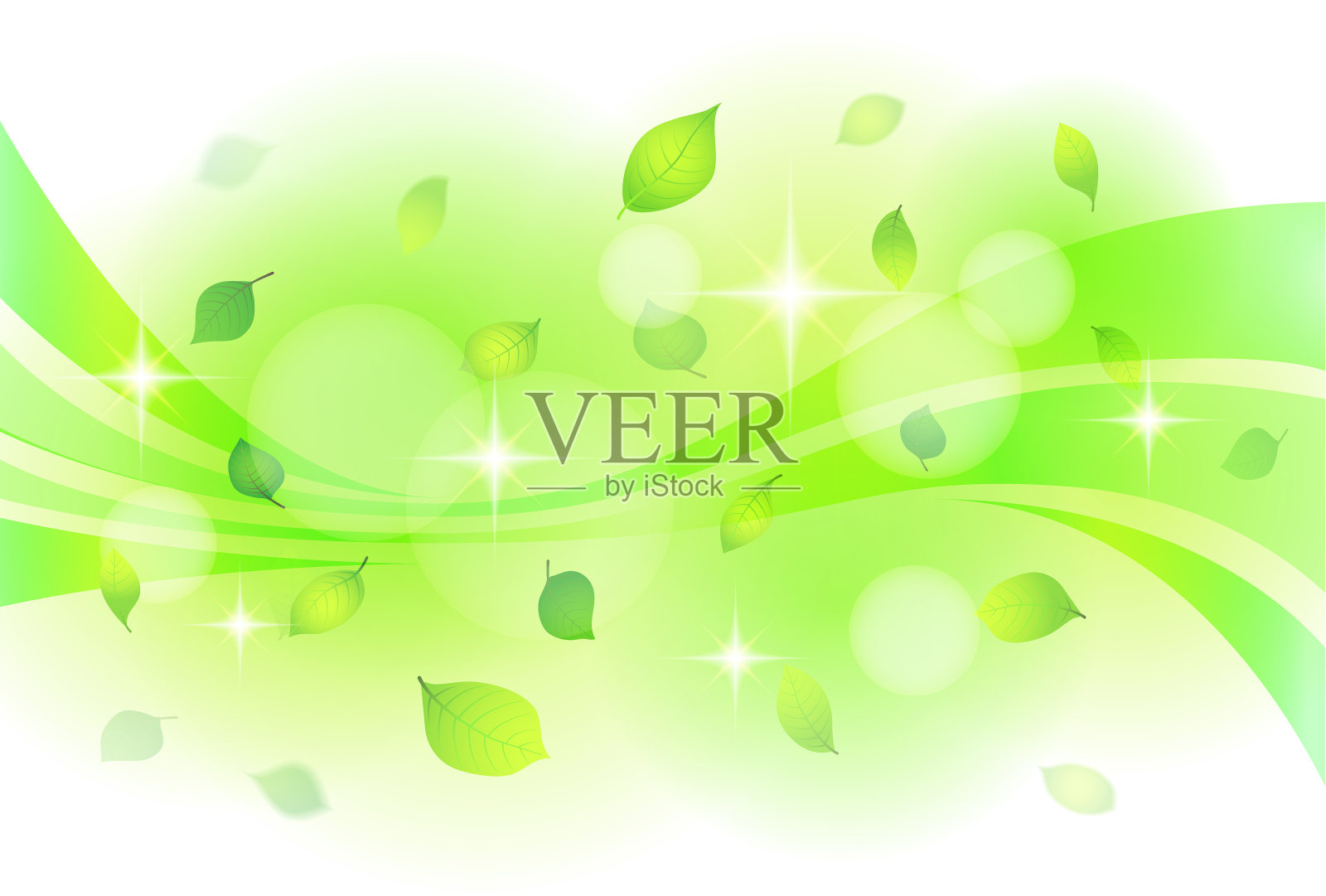 清新的绿色背景材料插画图片素材