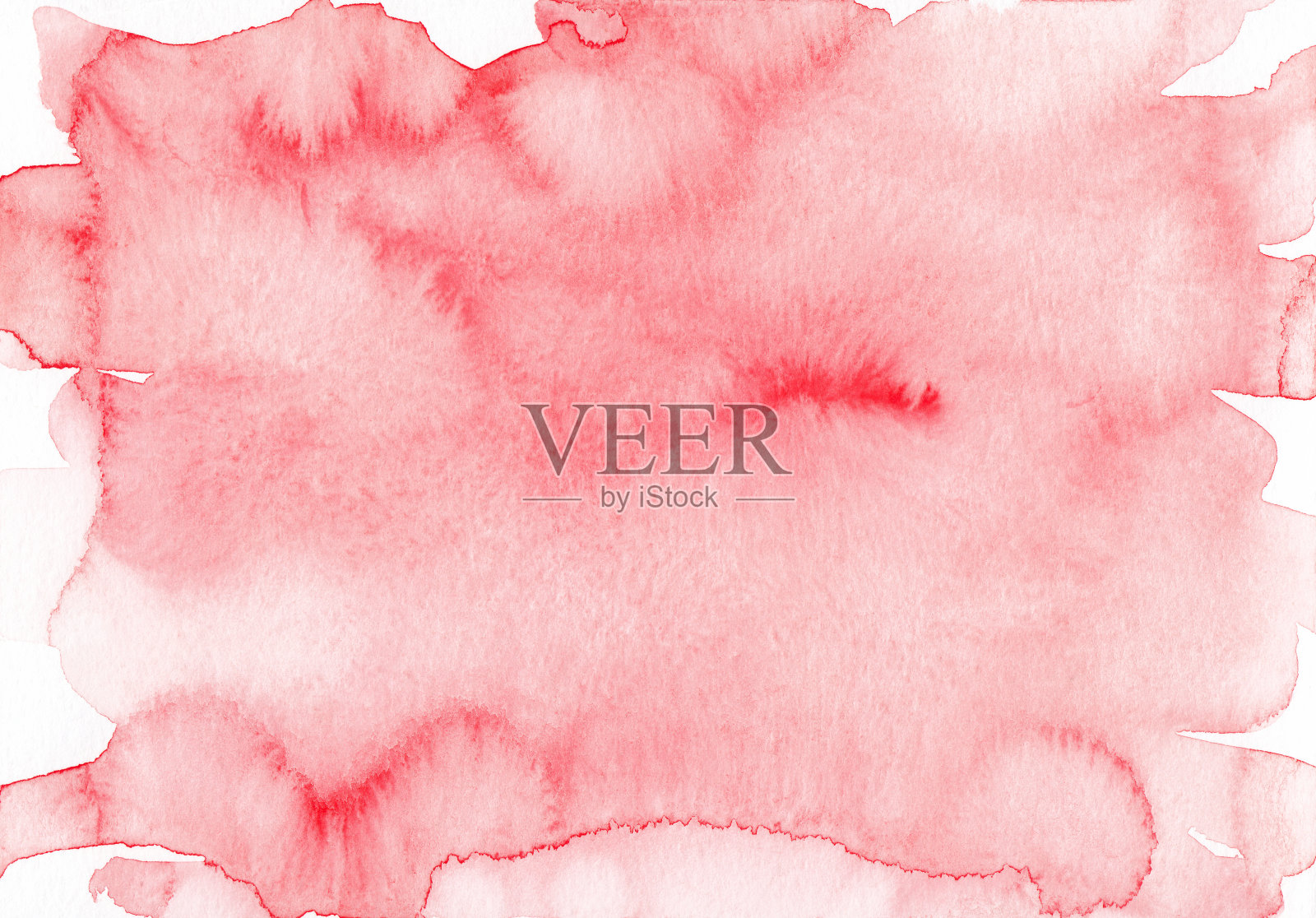 抽象浅红色水彩斜线背景纹理，手绘。纸上孤立的污渍。水彩画柔和的珊瑚色墙纸。插画图片素材