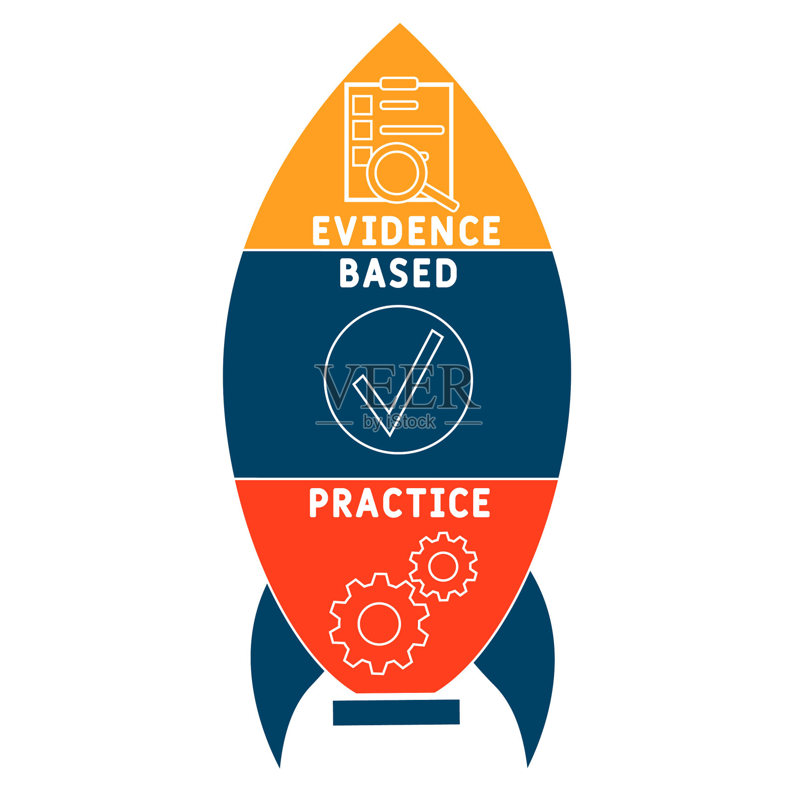 循证实践首字母缩写。插画图片素材