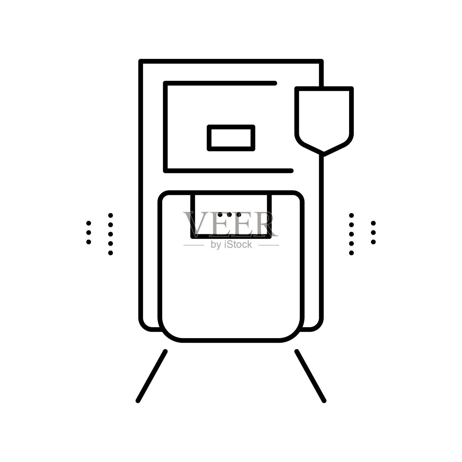 锁定与键线图标矢量孤立插图图标素材