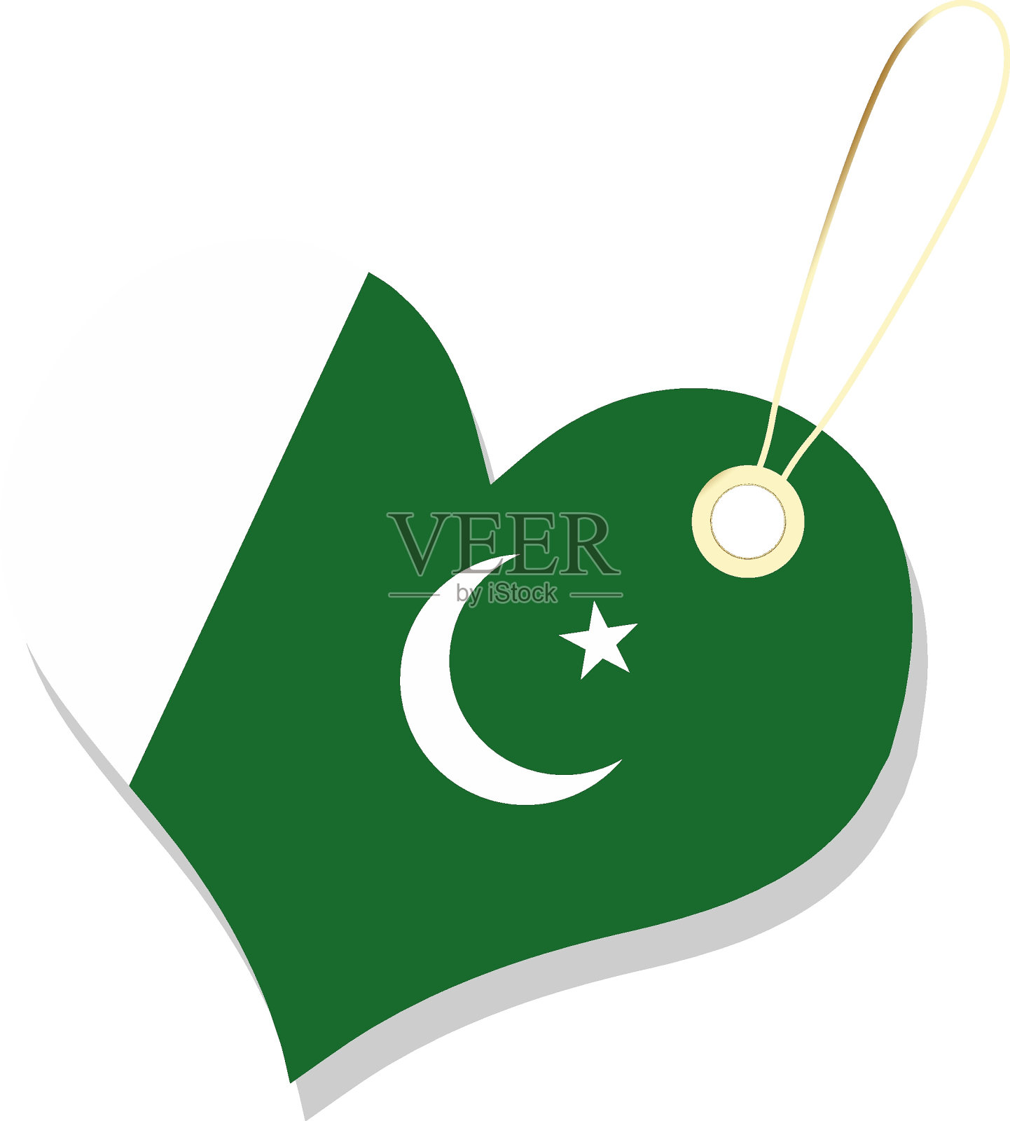 巴基斯坦国旗孤立在白色背景上。巴基斯坦国旗矢量背景插画图片素材