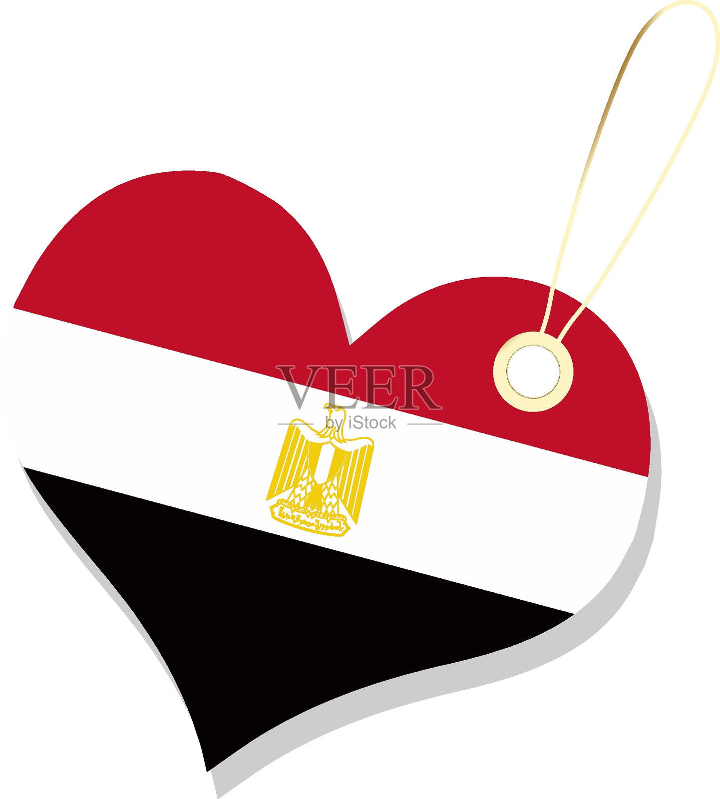 埃及国旗孤立在白色背景上。埃及国旗矢量背景插画图片素材