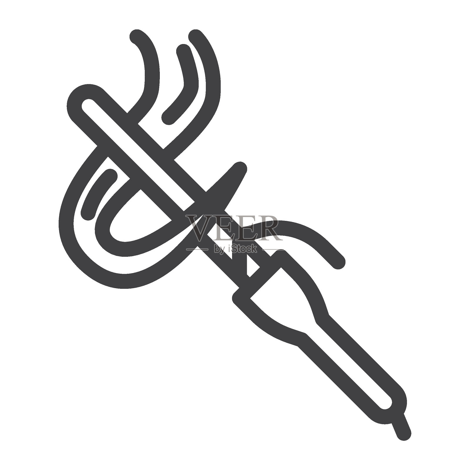 卷发铁线图标插画图片素材