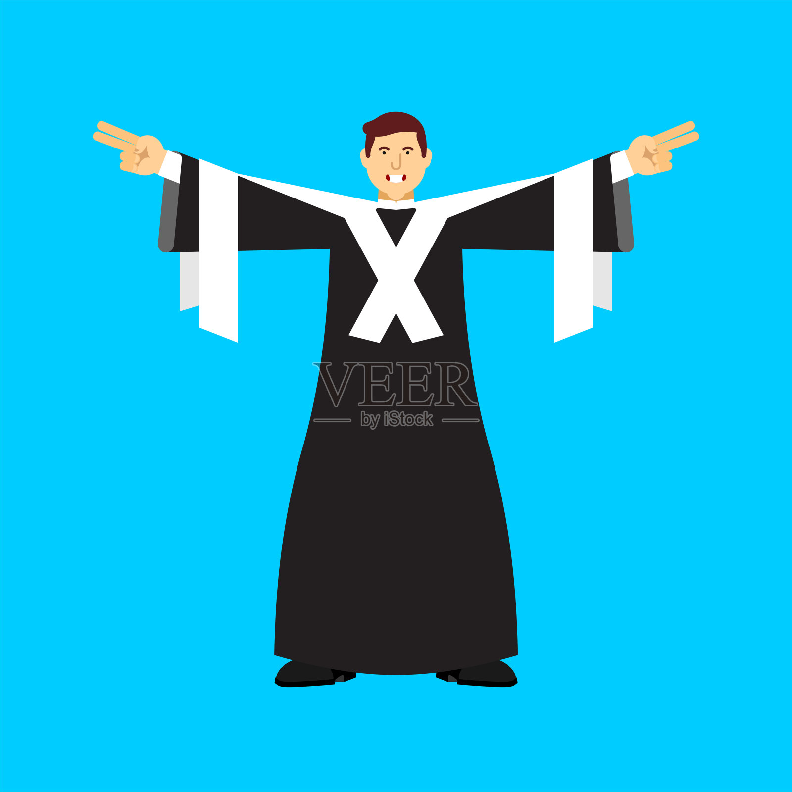 快乐的传教士。好质量的牧师。幸运的传教士插画图片素材