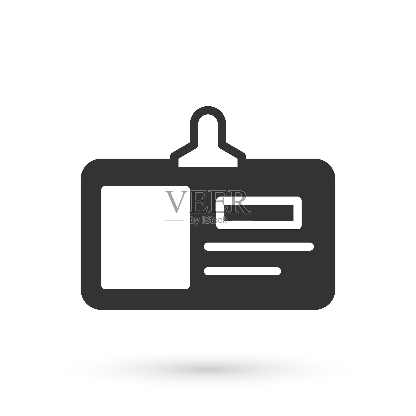 灰色识别徽章图标孤立在白色背景上。它可以用于展示，公司的身份，广告。向量插画图片素材