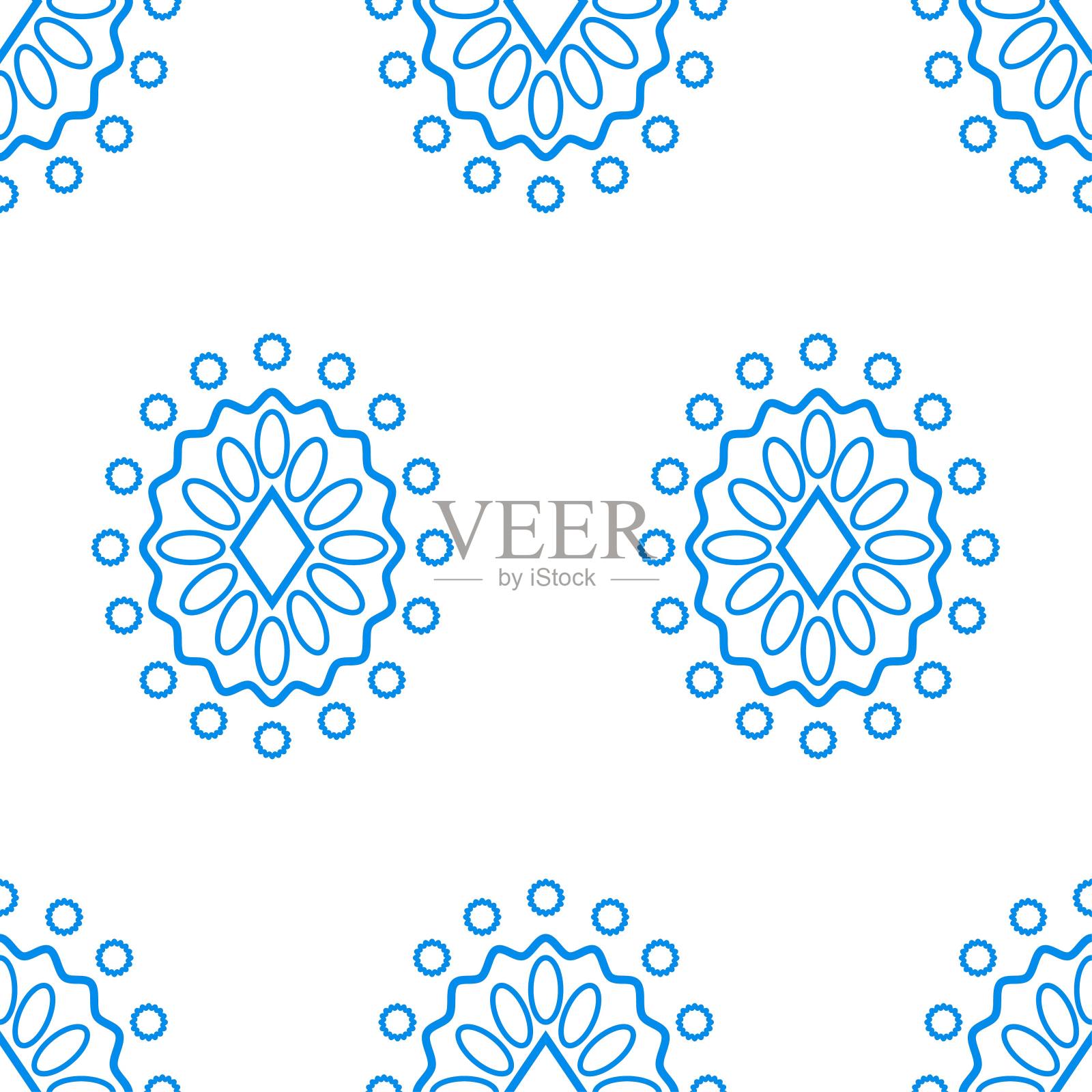 几何民族东方无缝图案传统背景设计插画图片素材