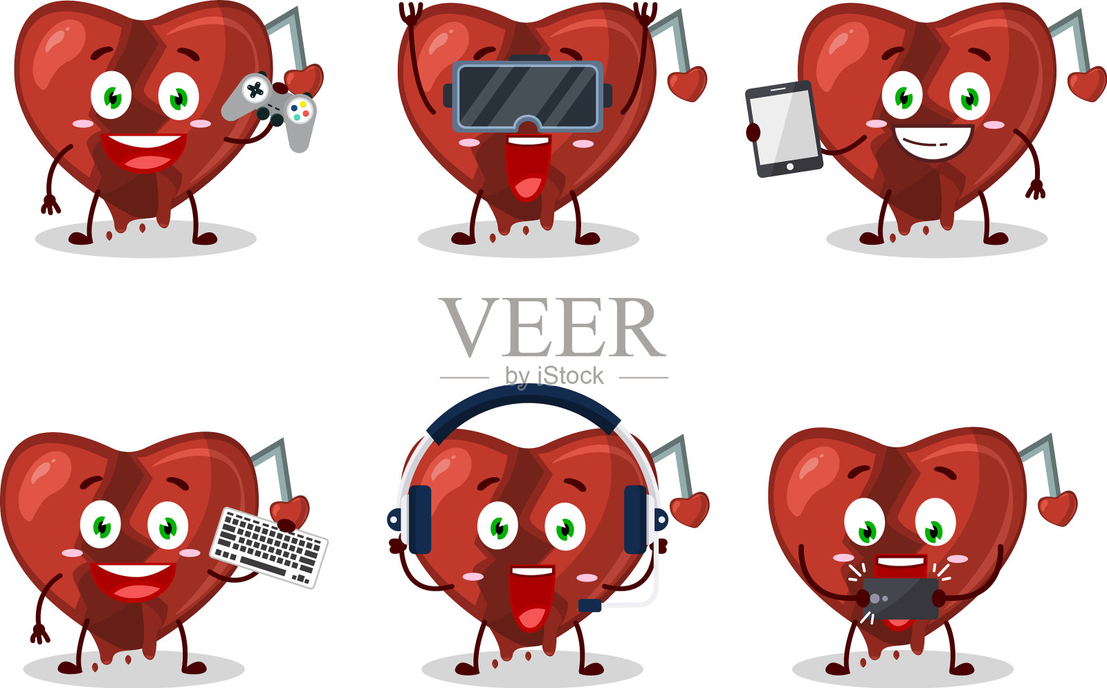 心碎的爱情卡通人物正在扮演插画图片素材