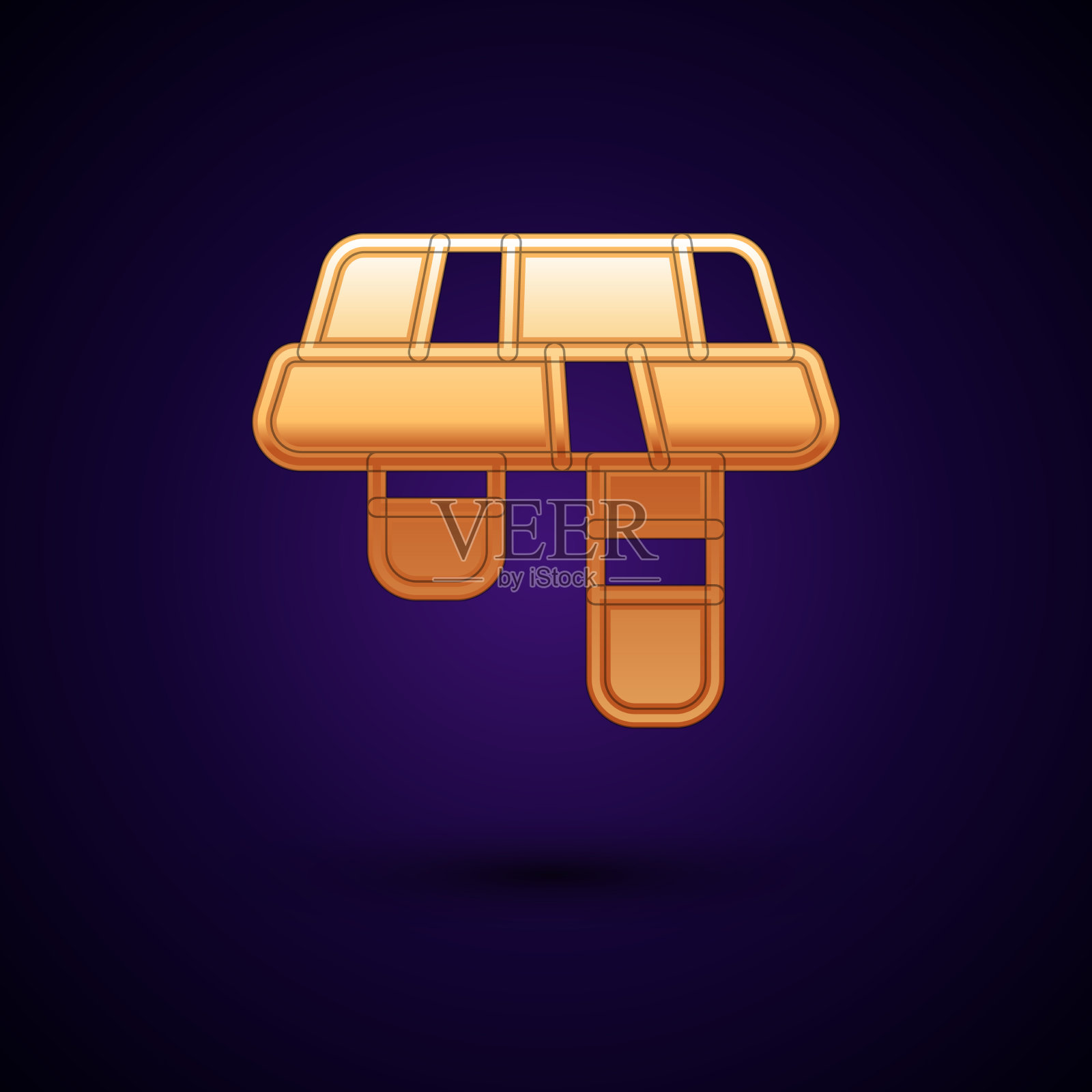 金色冬季围巾图标孤立在黑色上插画图片素材