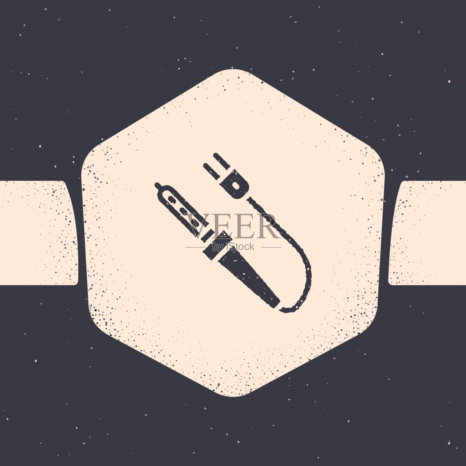 垃圾烙铁图标孤立在灰色上插画图片素材