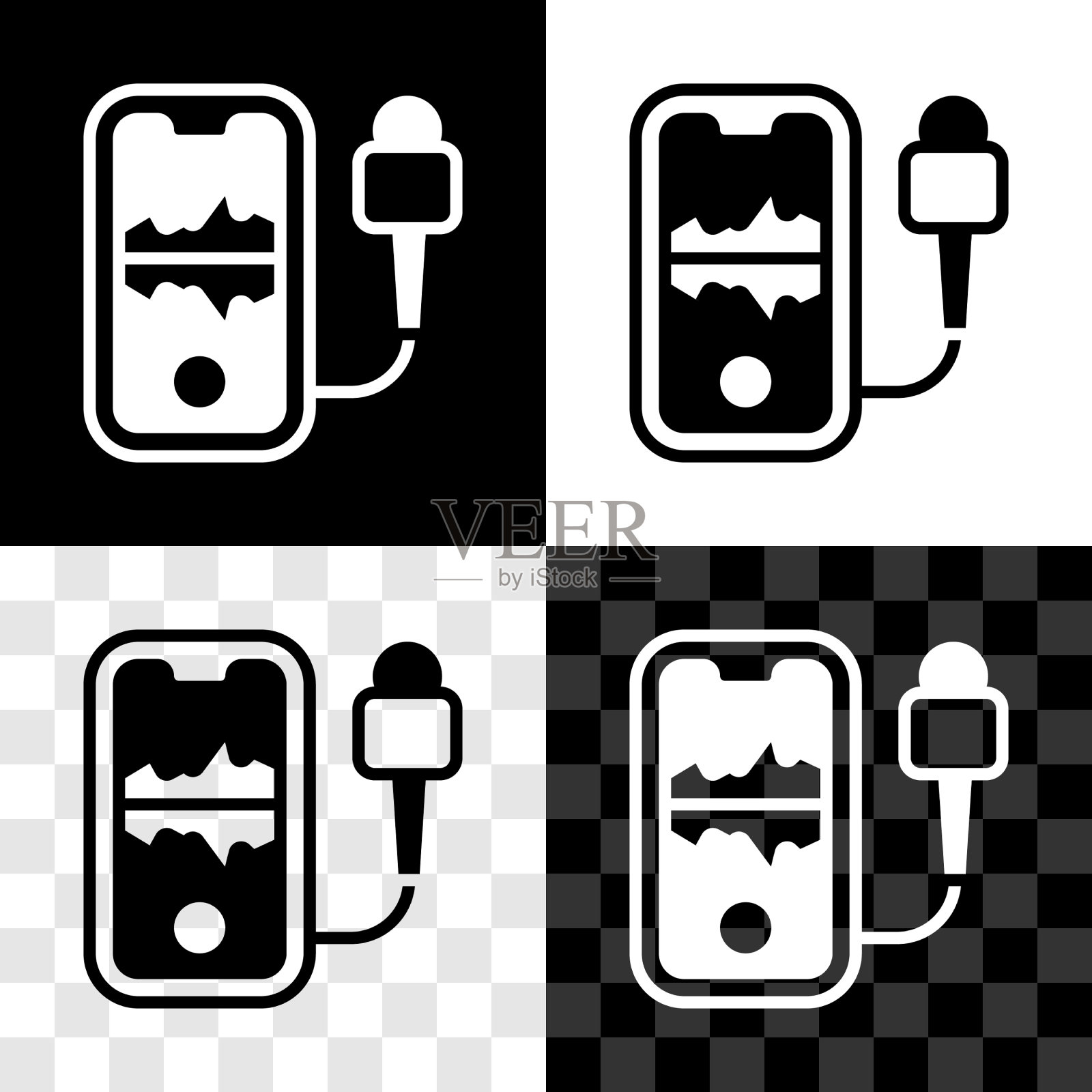 设置移动录音图标隔离黑色和图标素材