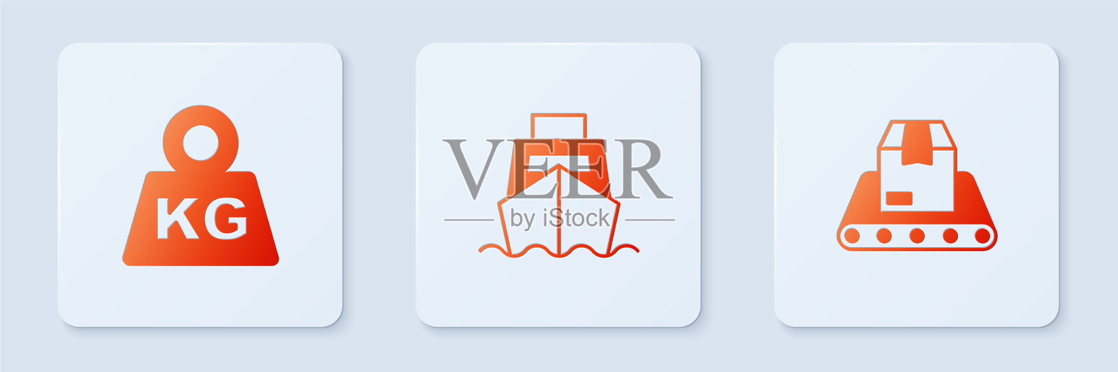 用箱重量和重量设置货轮图标素材