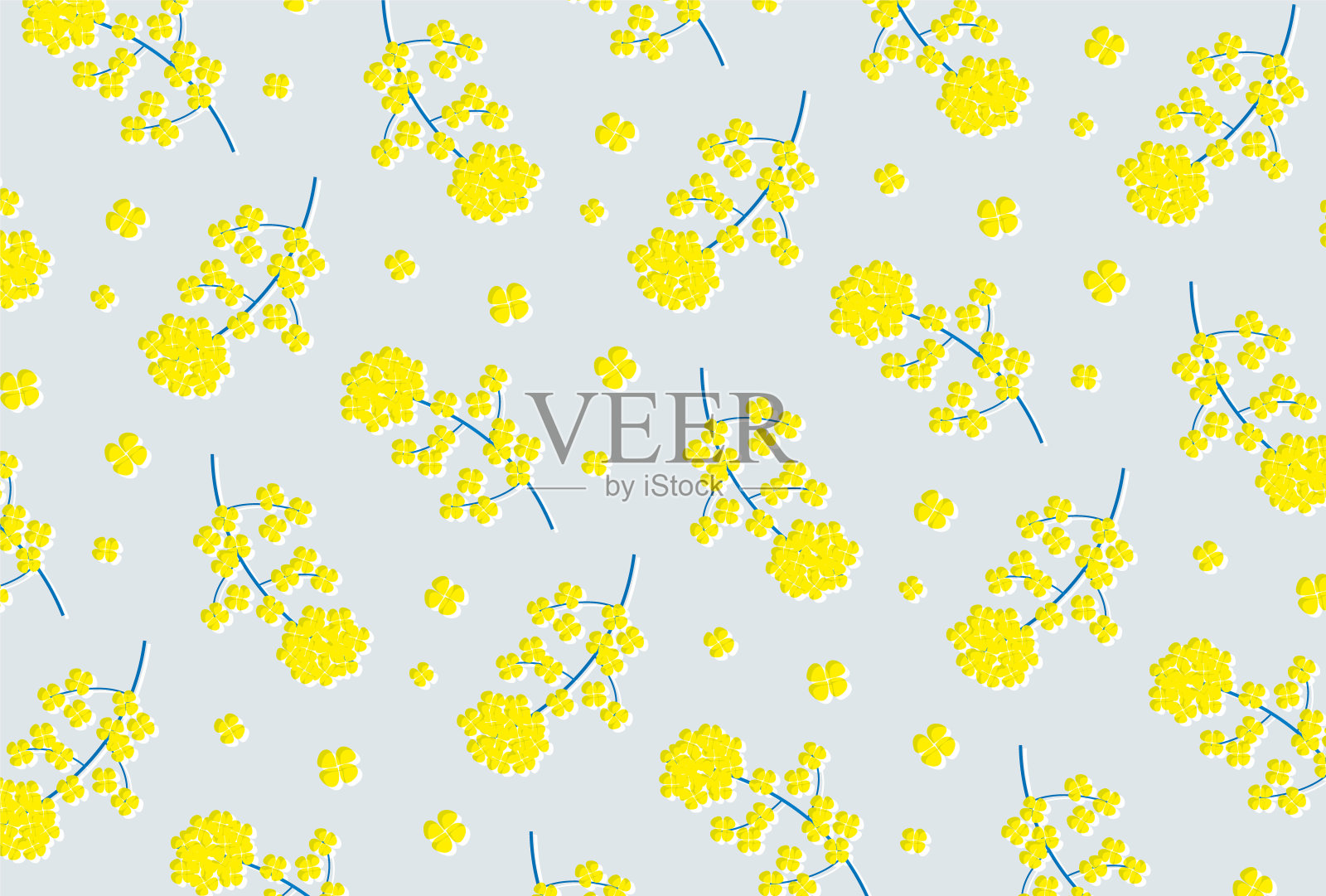 无缝图案与菜籽花横幅，卡片，传单，社交媒体壁纸等。插画图片素材