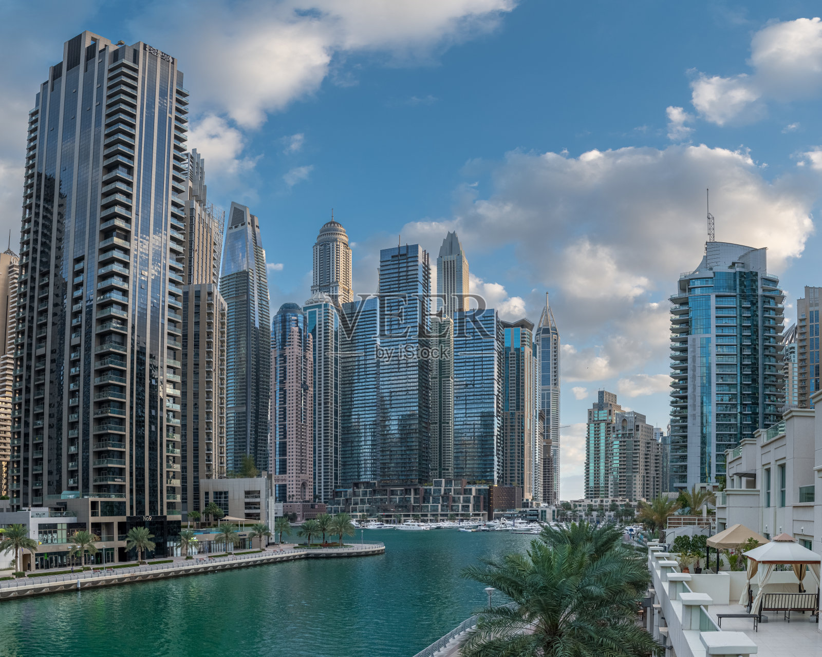 迪拜码头全景照片摄影图片