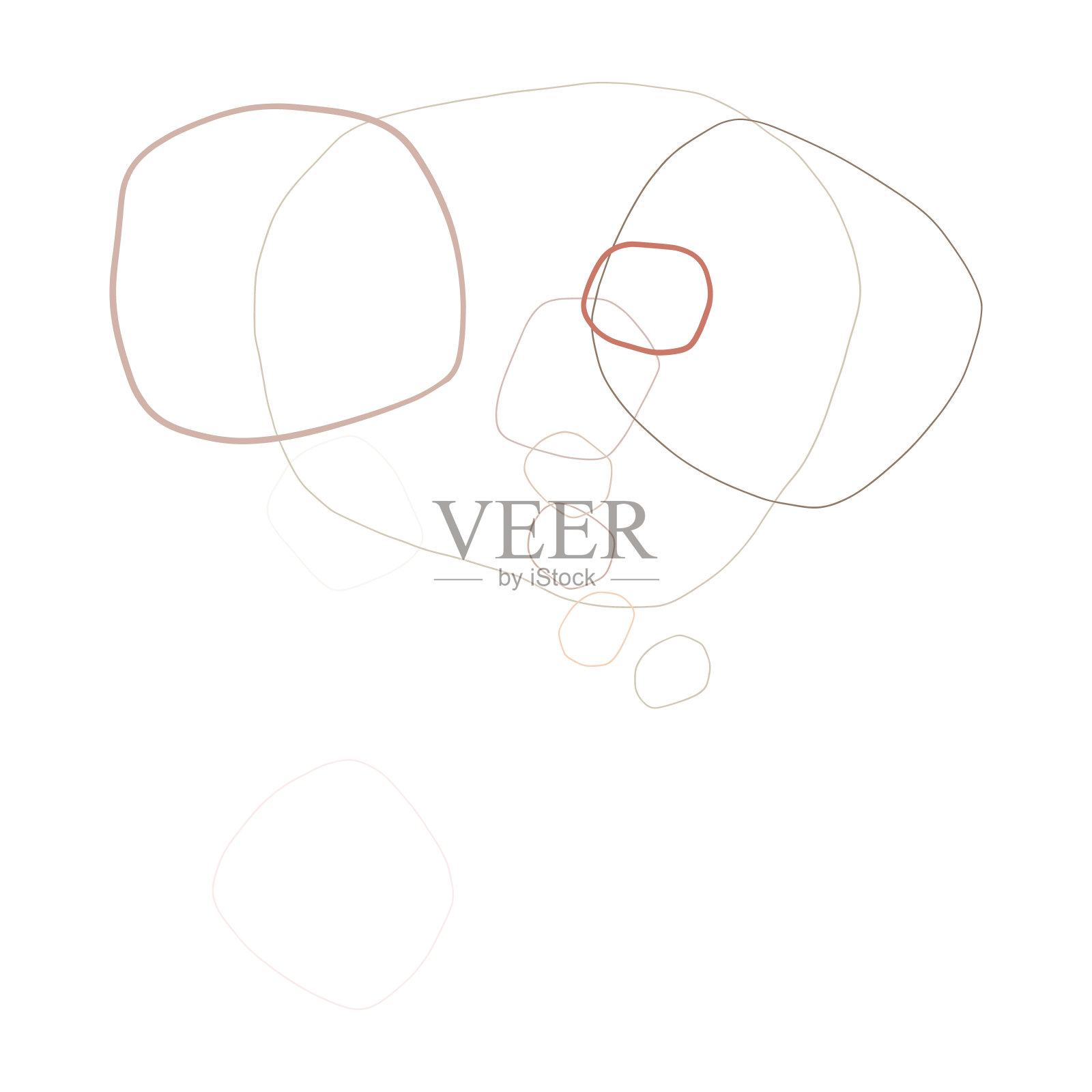 有机形状线性涂鸦插图插画图片素材