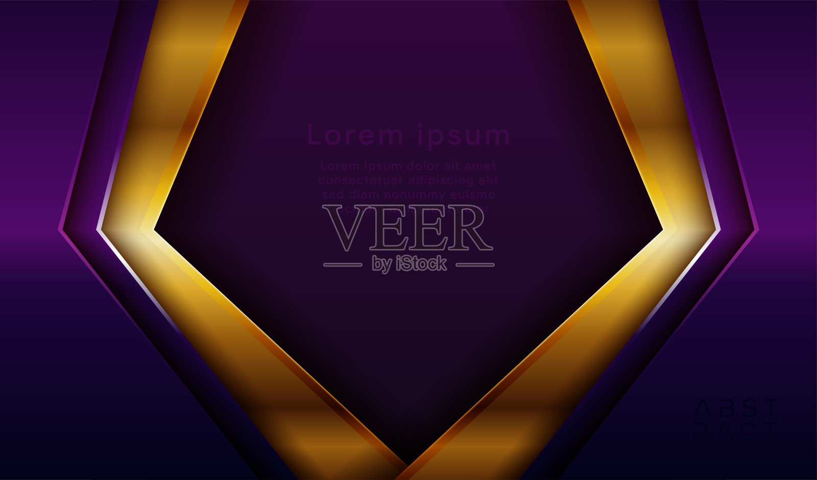 抽象的金色金属紫色的光方向与黑暗的空白空间设计现代未来矢量背景插图插画图片素材