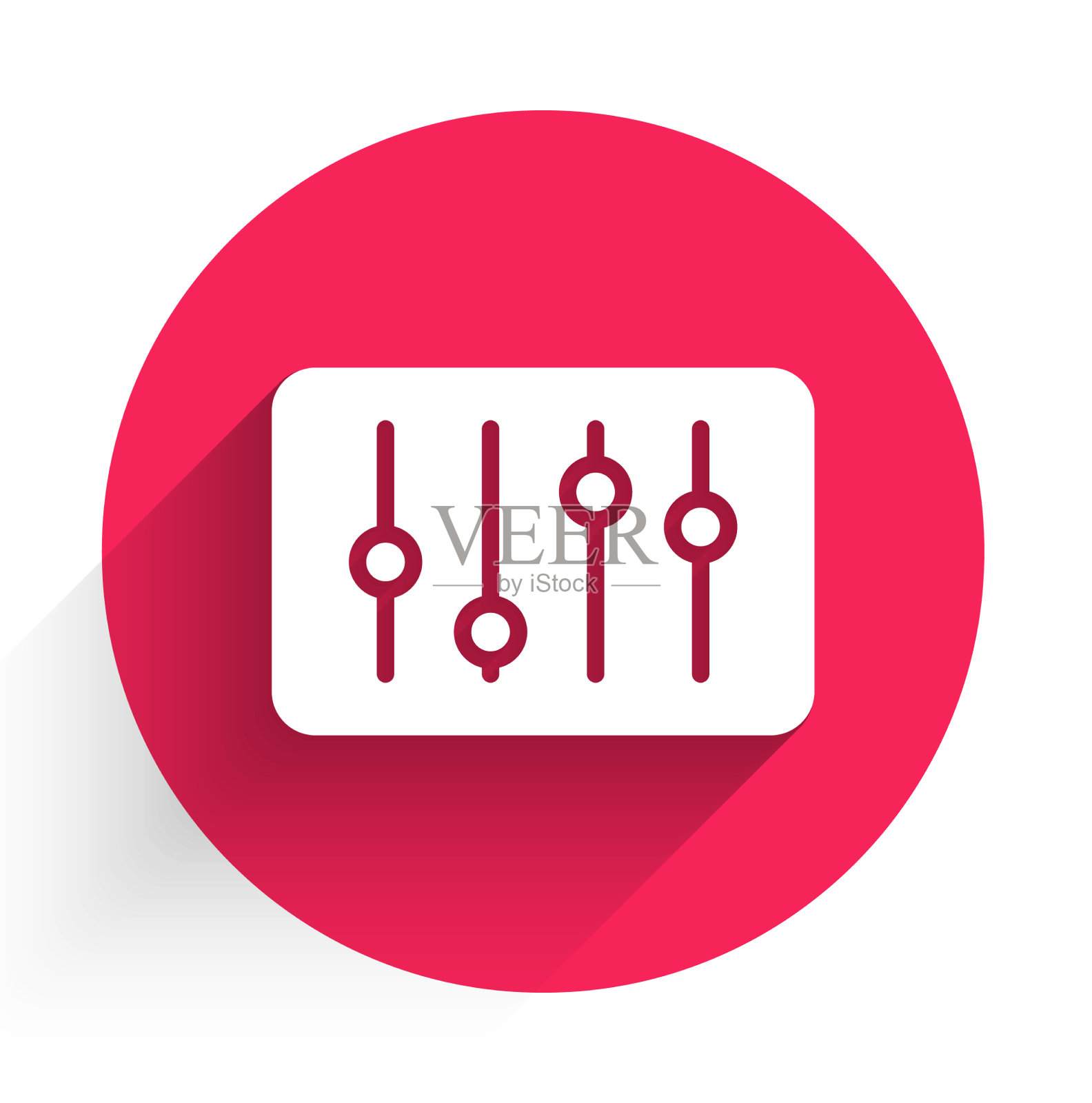 白色混音控制器图标与隔离图标素材