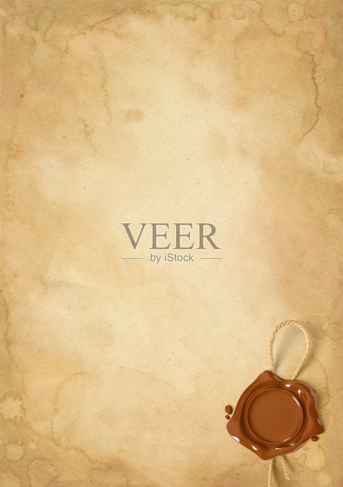 旧纸与蜡封照片摄影图片