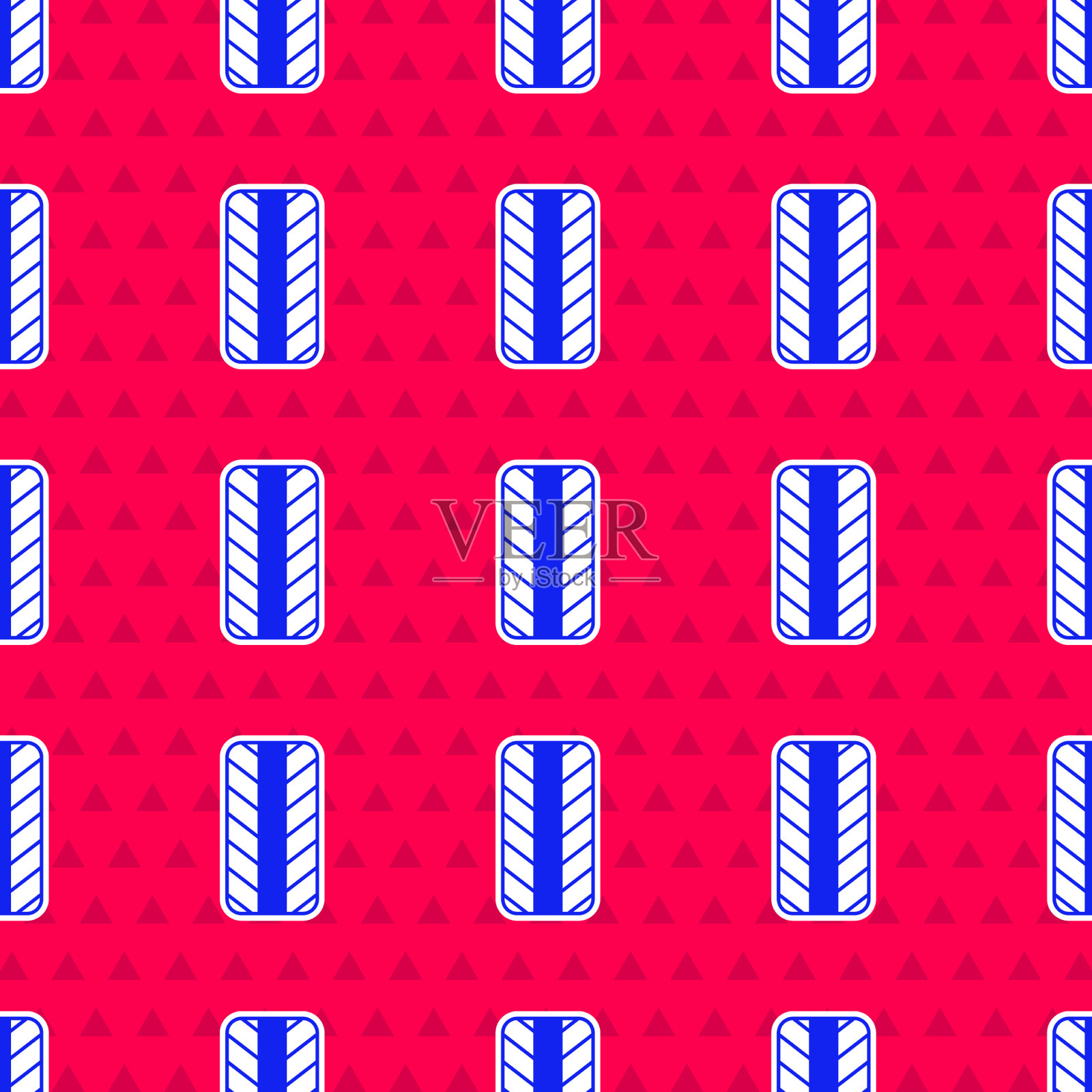 蓝色汽车轮胎车轮图标孤立无缝图案插画图片素材