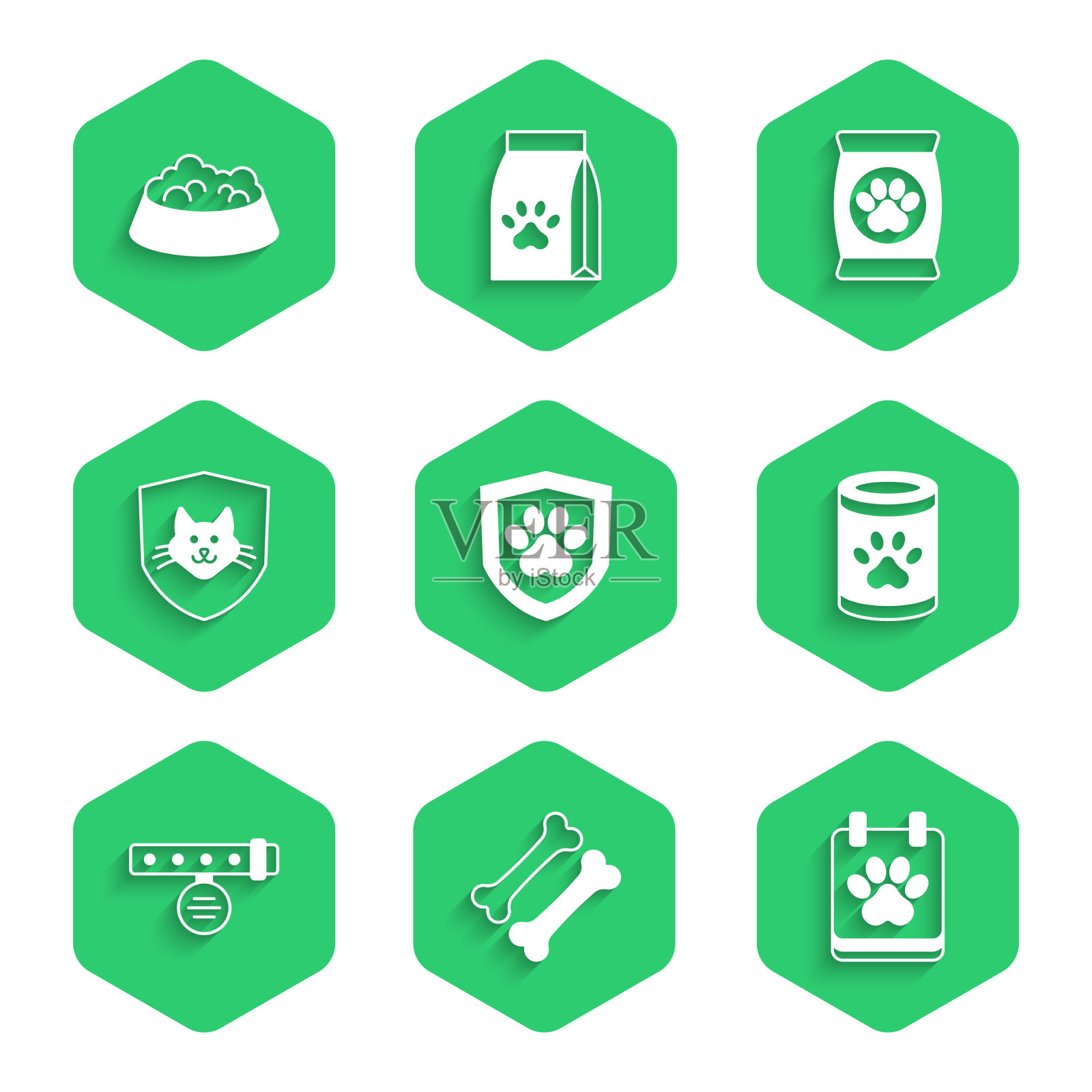 设置动物健康保险狗骨日历图标素材