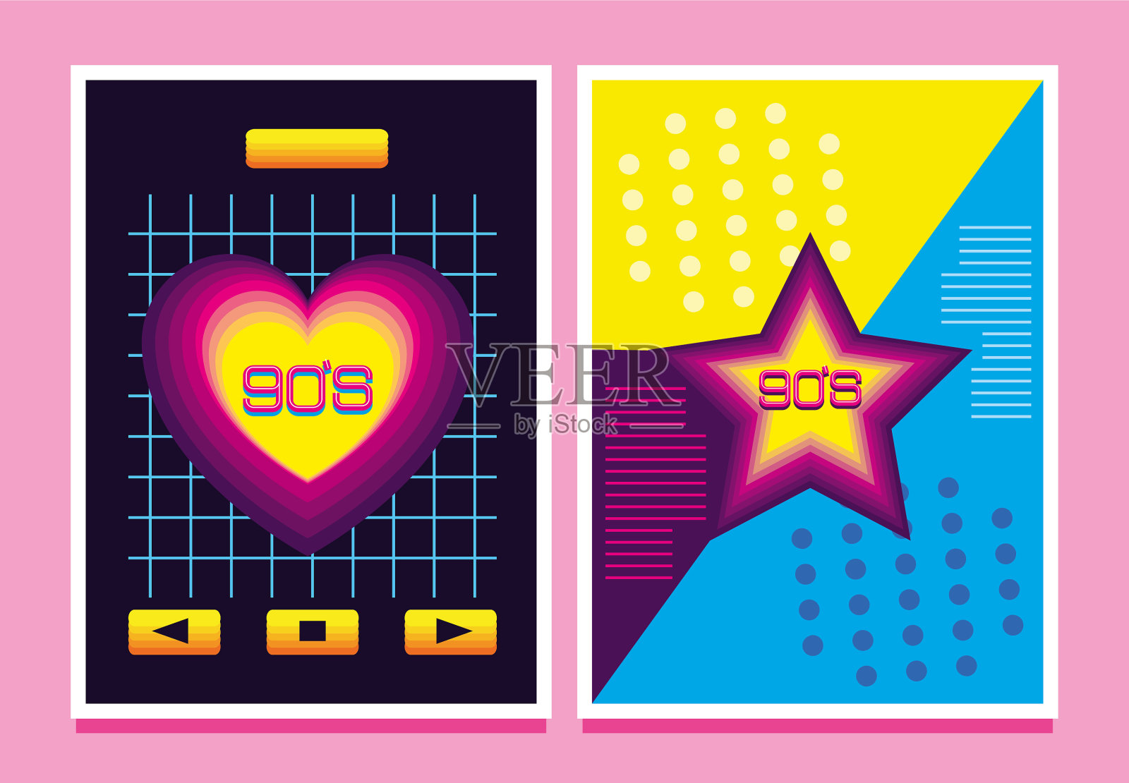 90年代怀旧复古插画图片素材