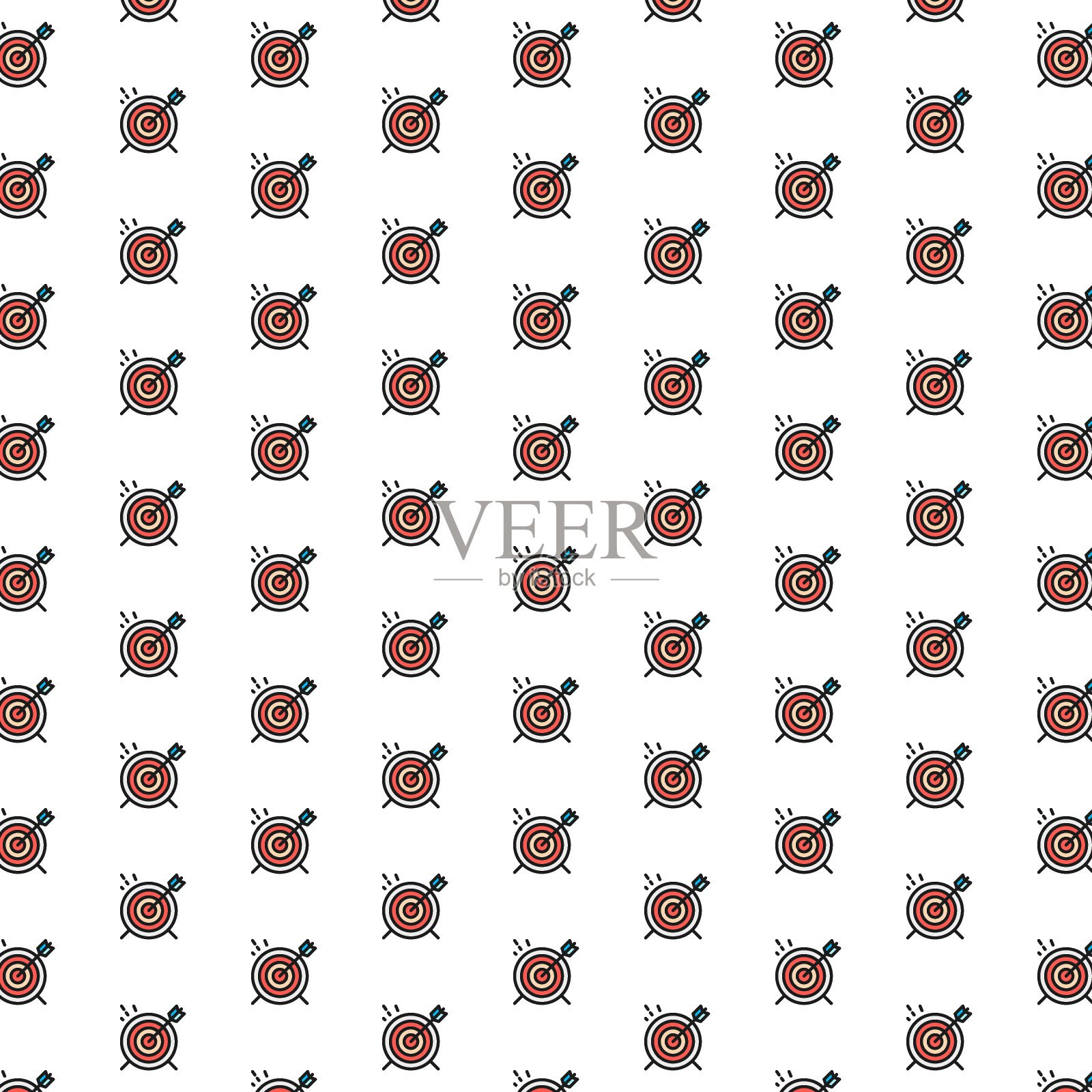 矢量目标，目标模式与各种图标。插画图片素材