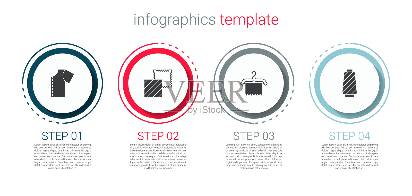 设置缝纫模式，纺织织物卷，衣架衣柜和线轴上的线。业务信息模板。向量设计模板素材