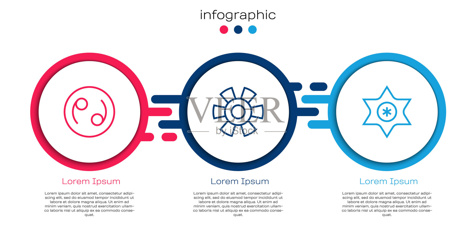 巨蟹座，太阳，陨星。业务信息模板。向量设计模板素材