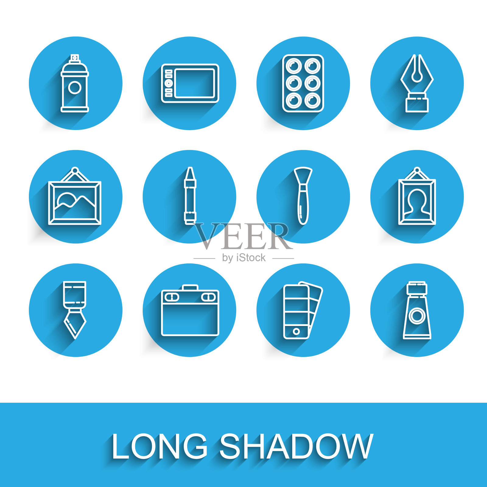 设定线条调色板刀图形平板漆图标素材