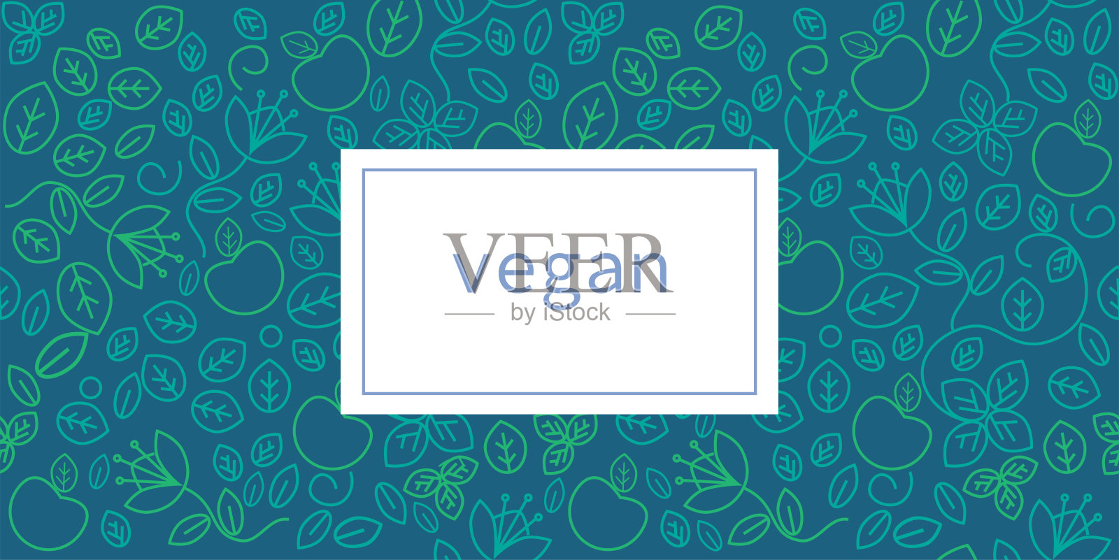 叶子标签背景适合纯素产品，美容或食品插画图片素材