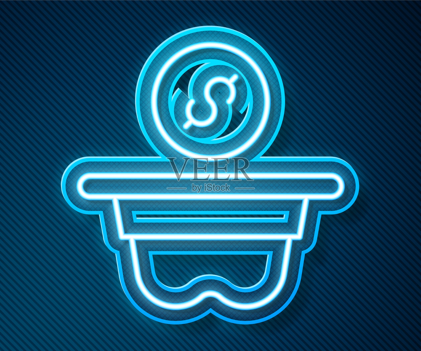 发光的霓虹灯捐款捐款图标孤立上图标素材