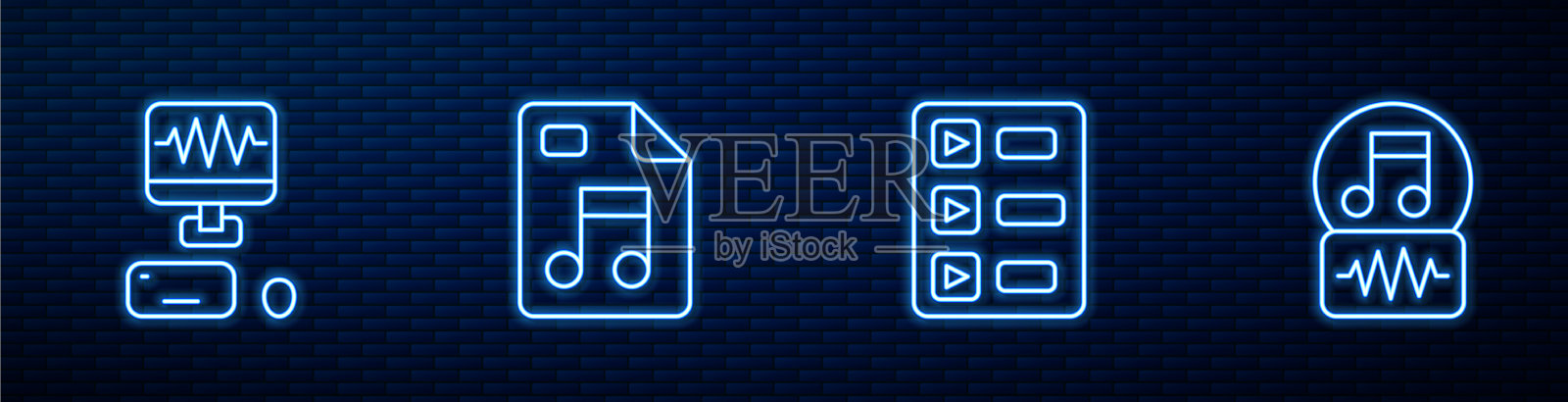 设置线音乐播放列表录音工作室mp3插画图片素材