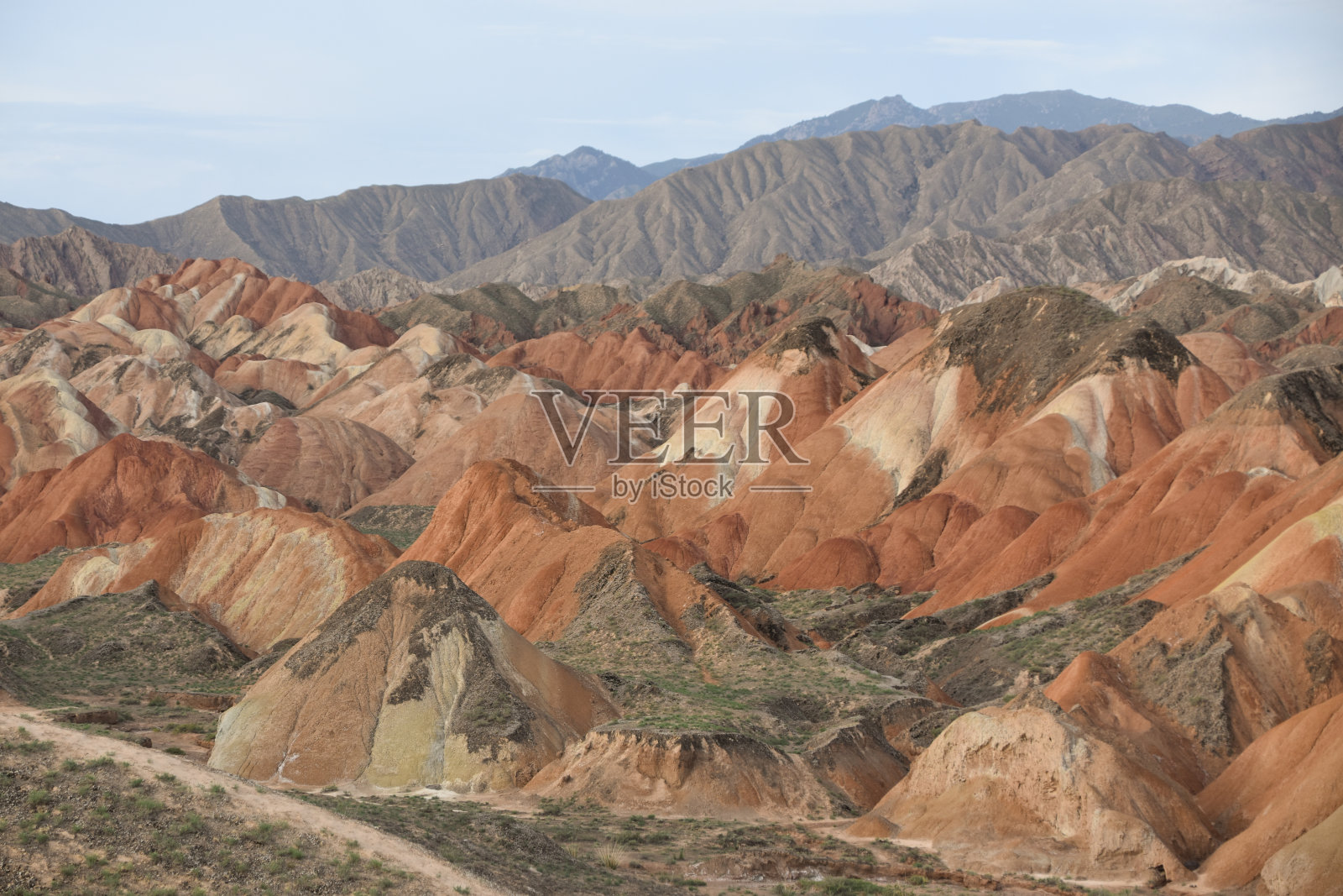 张掖丹霞彩虹山，甘肃照片摄影图片