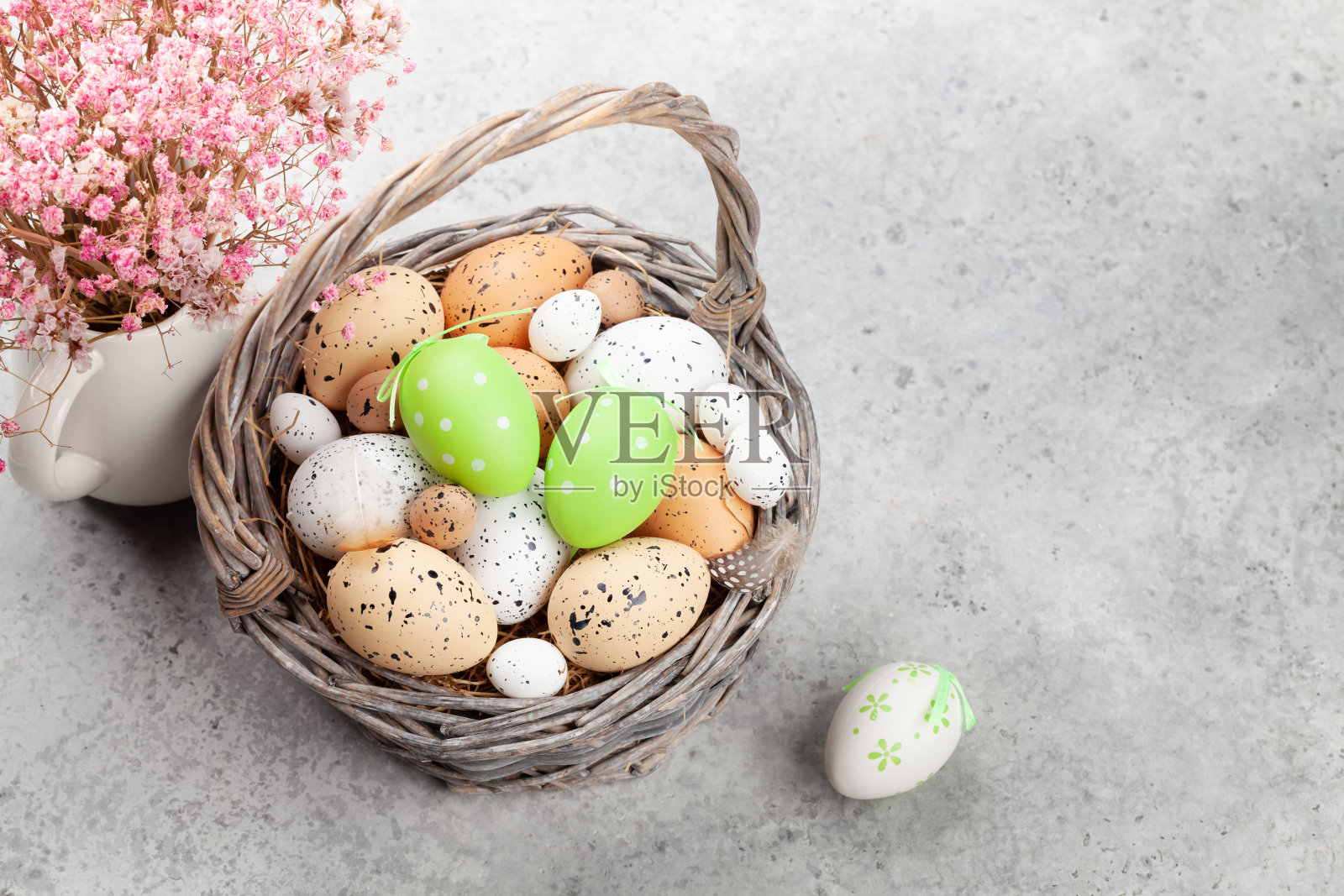 复活节贺卡和复活节彩蛋照片摄影图片