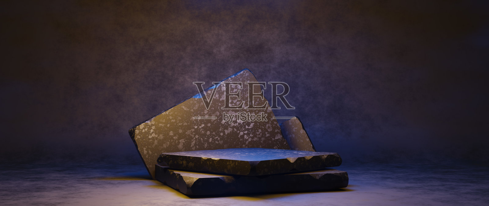 电影氛围平台平台底座工作室房间与气氛穆迪微妙昏暗的银灰色颜色电影氛围显示背景产品显示3D渲染照片摄影图片