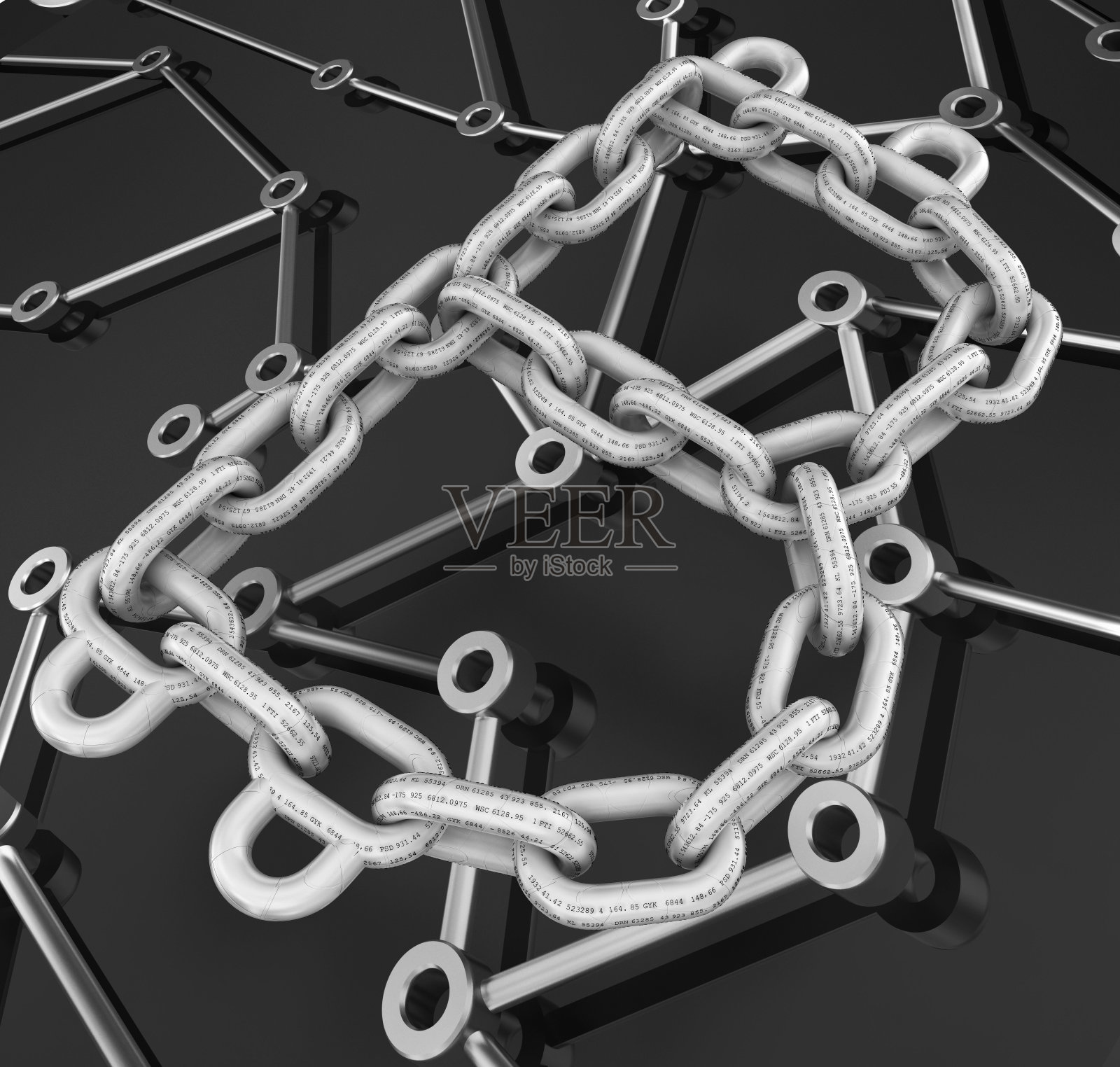 区块链技术概念：比特币等距物理位元币照片摄影图片