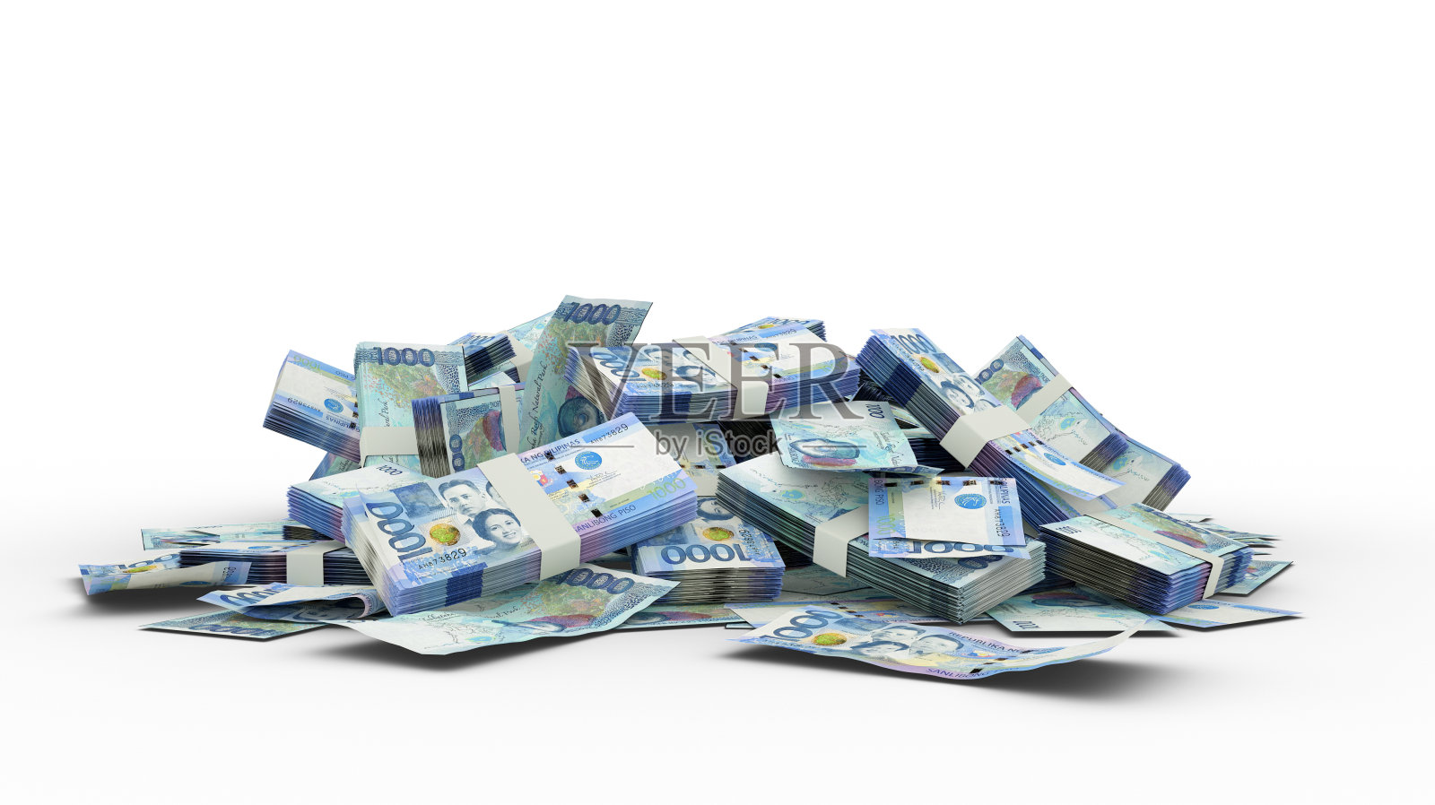 3D叠1000菲律宾比索纸币照片摄影图片