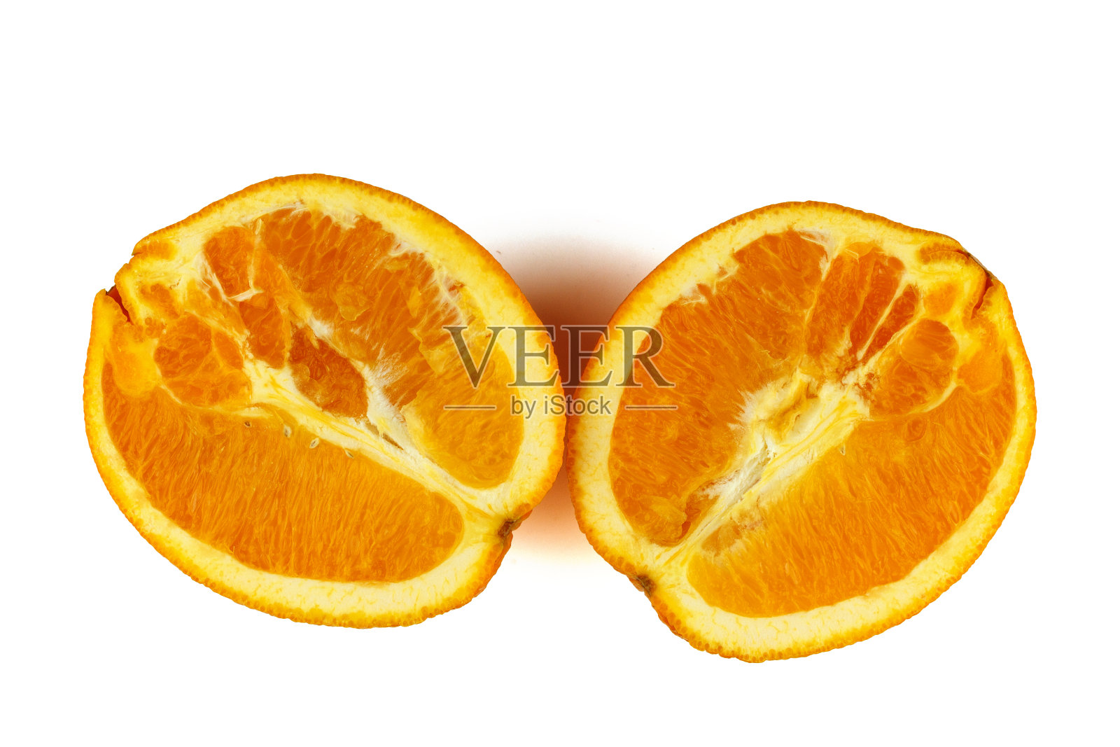在白色孤立背景上切成橙色照片摄影图片