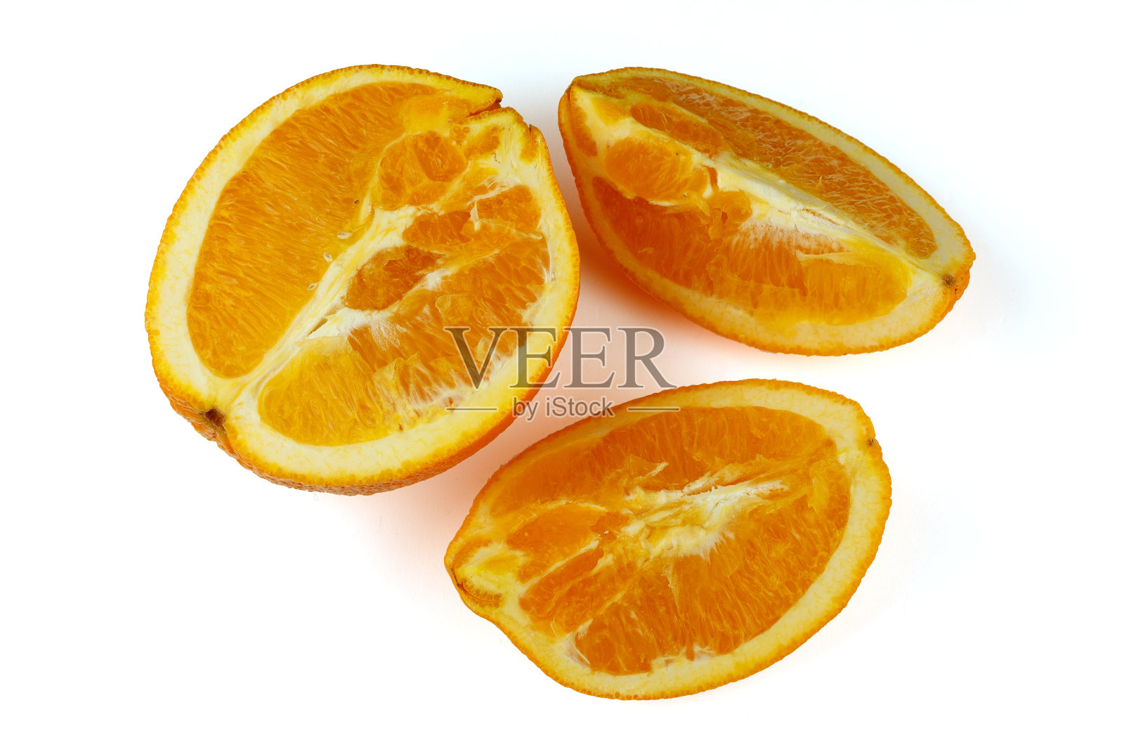 在白色孤立背景上切成橙色照片摄影图片