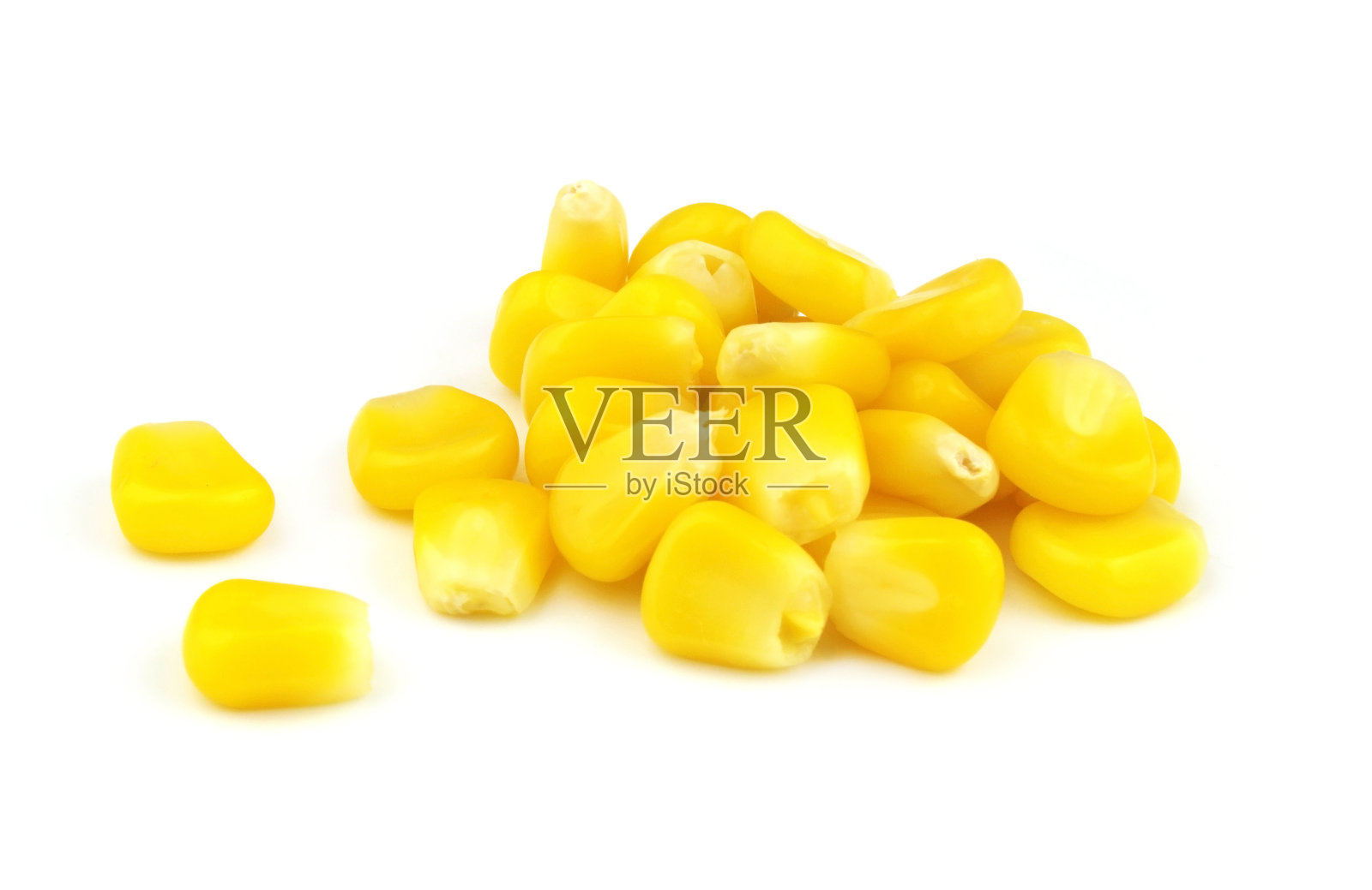 一堆玉米种子孤立在白色上照片摄影图片